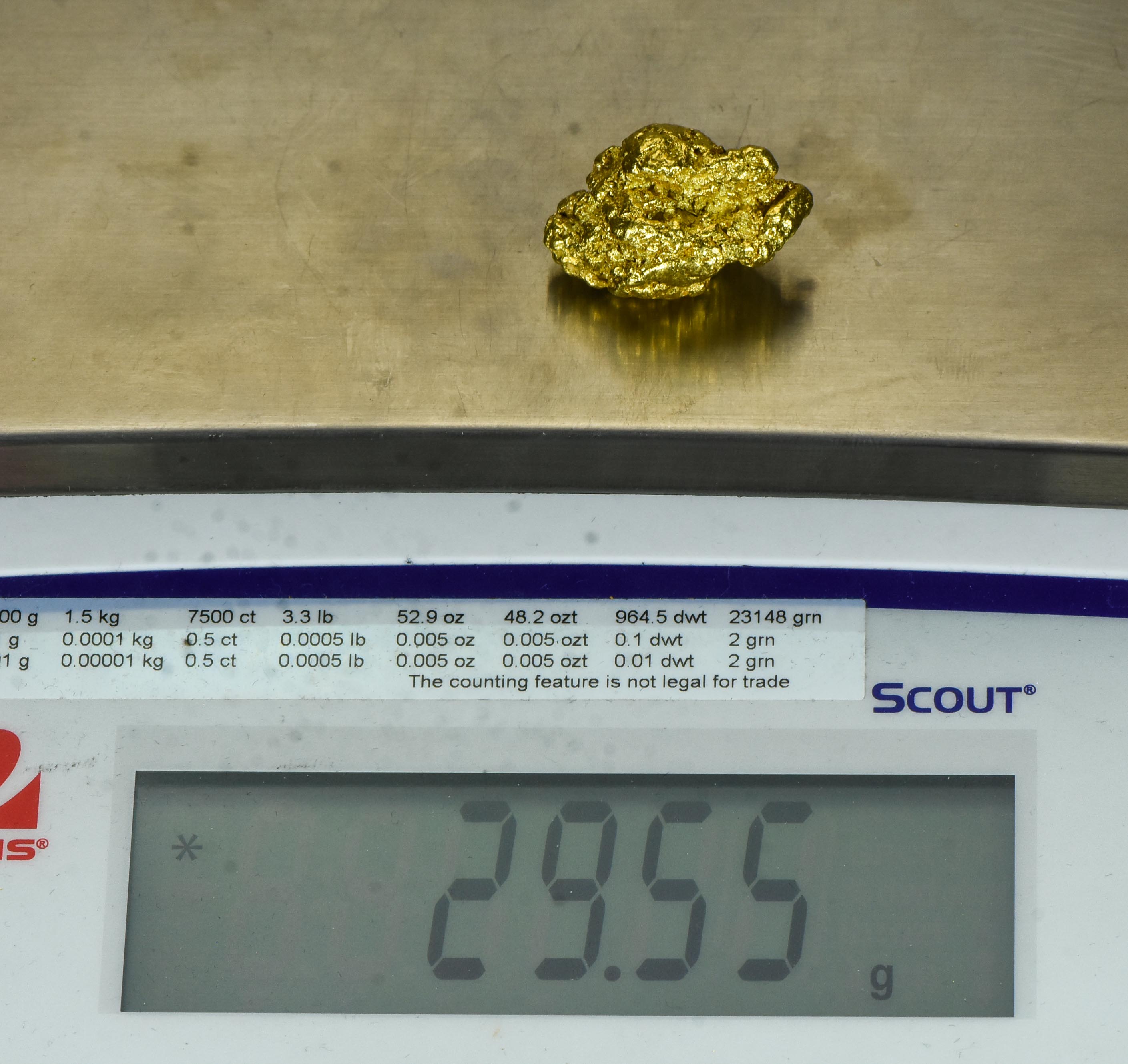 #545 Alaskan BC Natural Gold Nugget 29.55 Grams Genuine