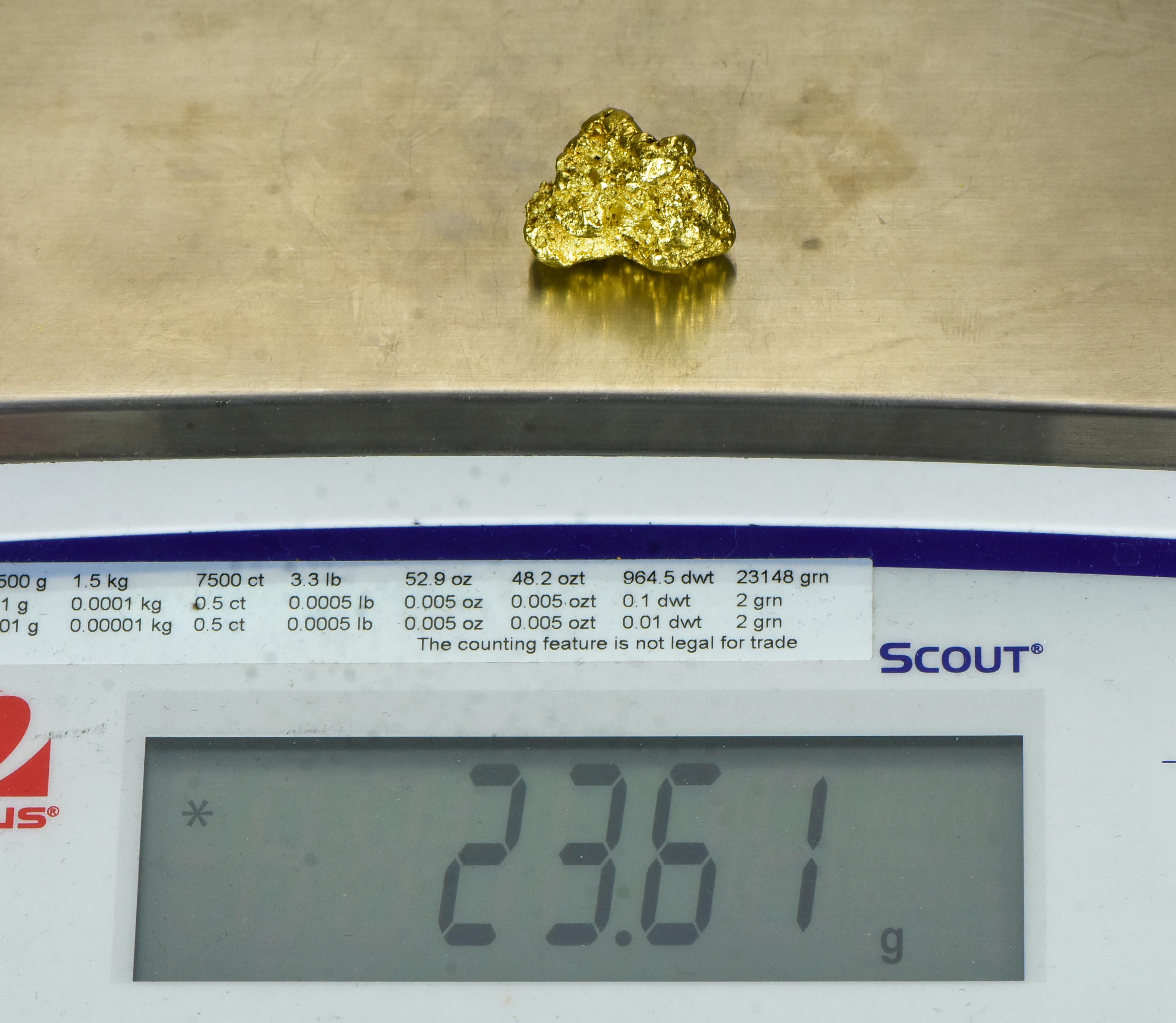 #546 Alaskan BC Natural Gold Nugget 23.61 Grams Genuine