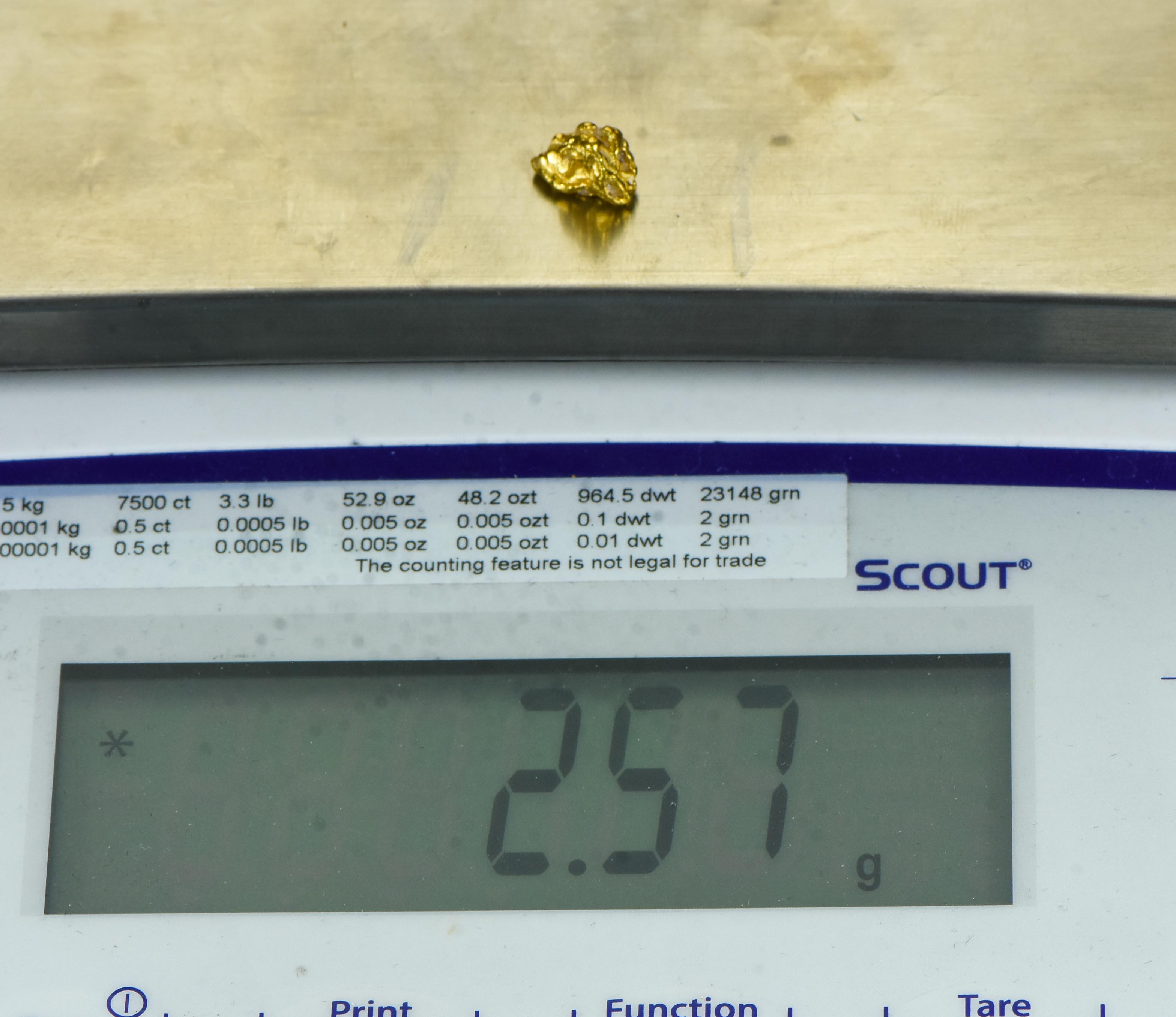 #1067 Natural Gold Nugget Australian 2.57 Grams Genuine