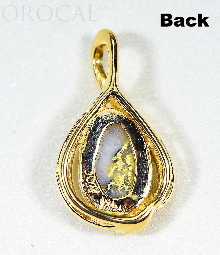 Gold Quartz Pendant "Orocal" PN825QX Genuine Hand Crafted Jewelry - 14K Gold Yellow Gold Casting