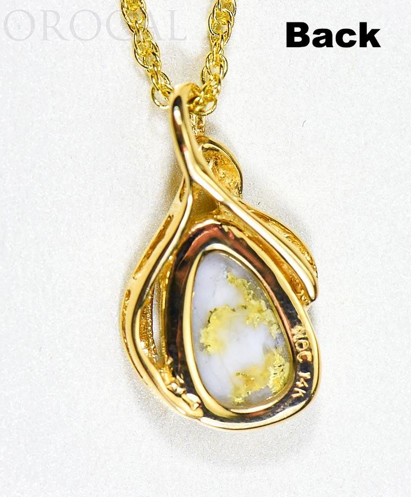 Gold Quartz Pendant "Orocal" PN826QX Genuine Hand Crafted Jewelry - 14K Gold Yellow Gold Casting