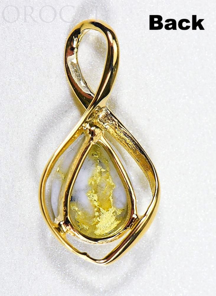 Gold Quartz Pendant "Orocal" PN868QX Genuine Hand Crafted Jewelry - 14K Gold Yellow Gold Casting