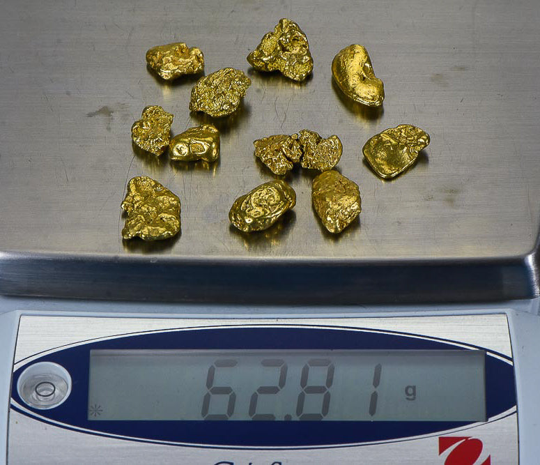 Alaskan BC Natural Gold Nugget 2 Troy Oz. Lot of 5-10 gram Nuggets Genuine B& C  GRADE