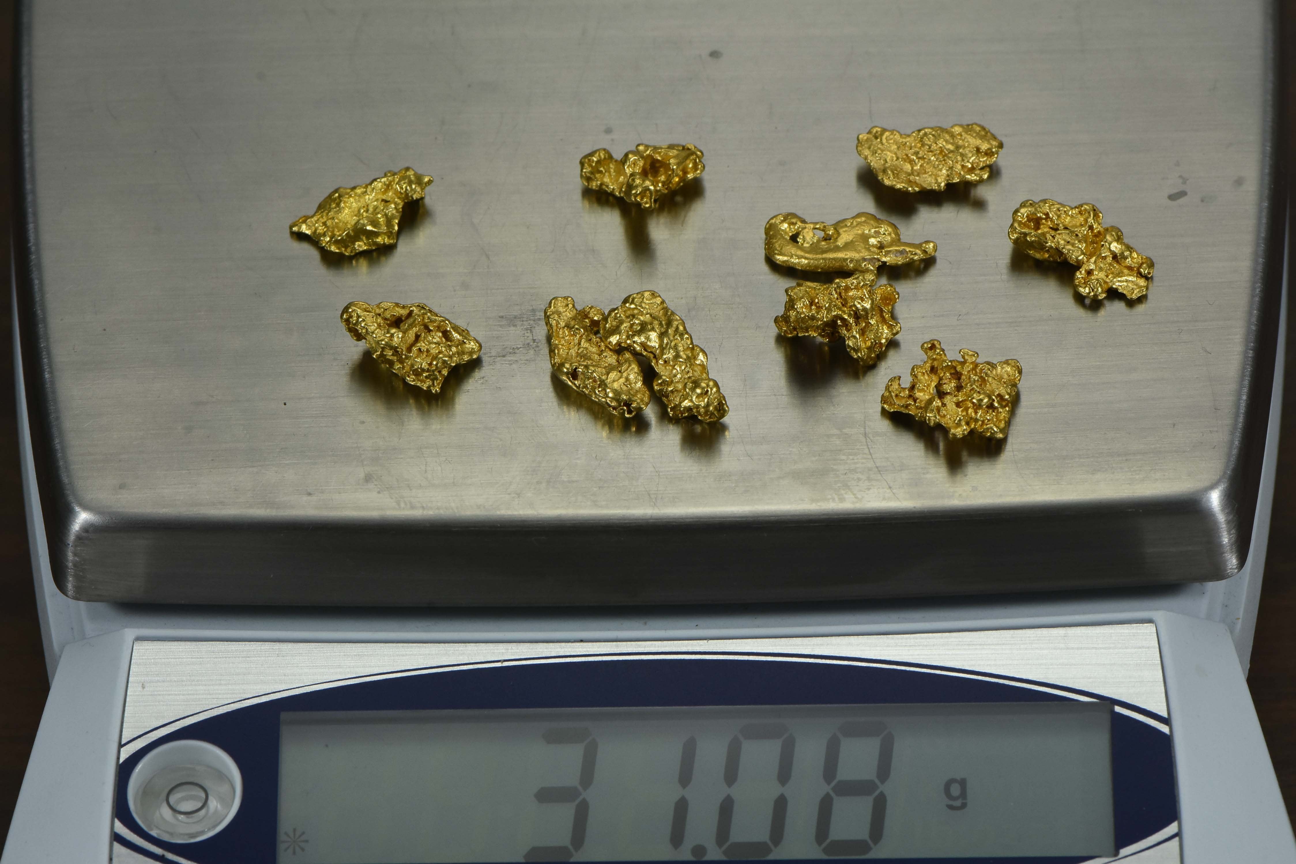 Australian Natural Gold Nugget Lot 2-5 Gram Pieces/ 31.10 Total- 1 Troy Oz. Aussie Nuggets Grams