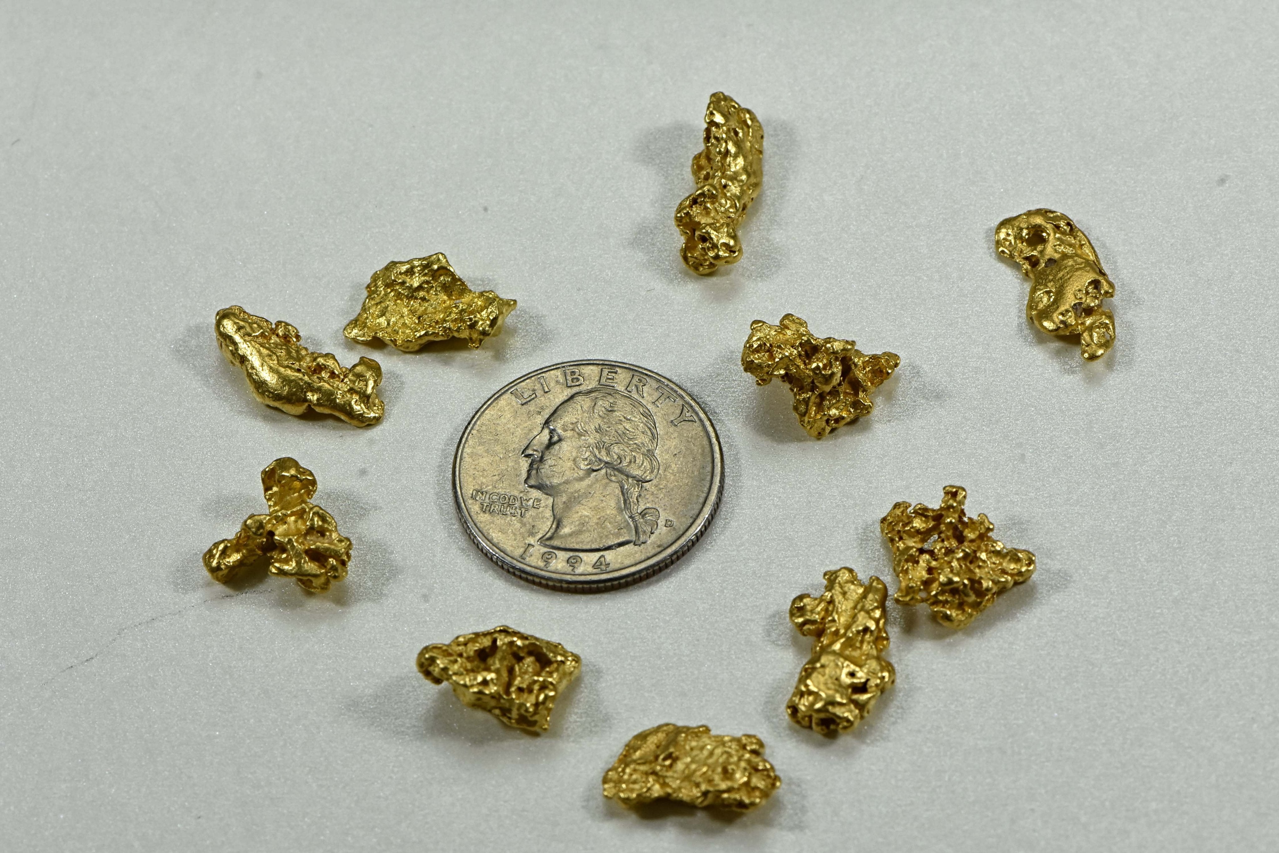Australian Natural Gold Nugget Lot 2-5 Gram Pieces/ 46.65 Total- 1.5 Troy Oz. Aussie Nuggets Grams