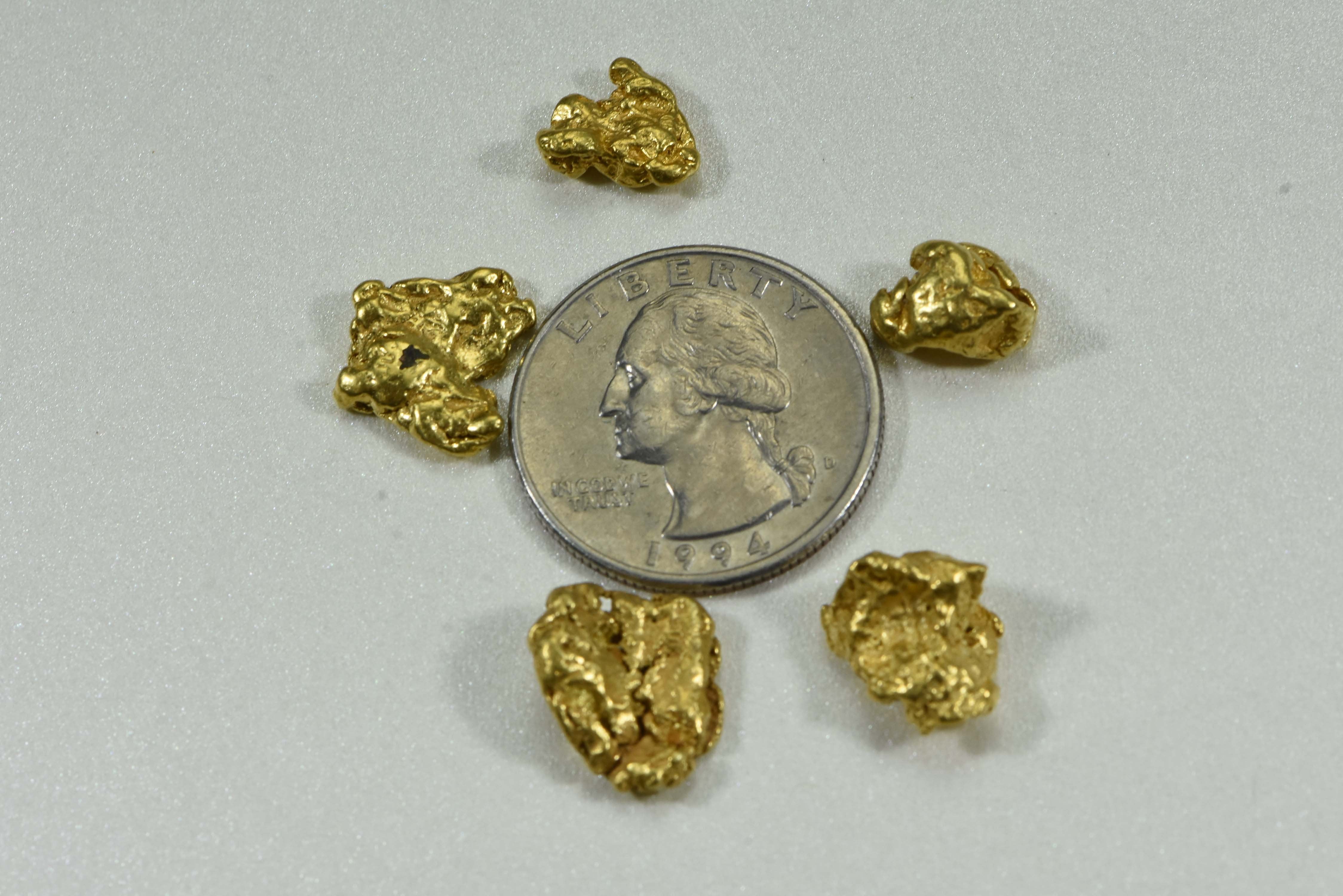 Alaskan Bc Natural Gold Nugget 15.55 Gram Lot Of 2 To 5 Gram Nuggets Genuine Alaska Lots/groups