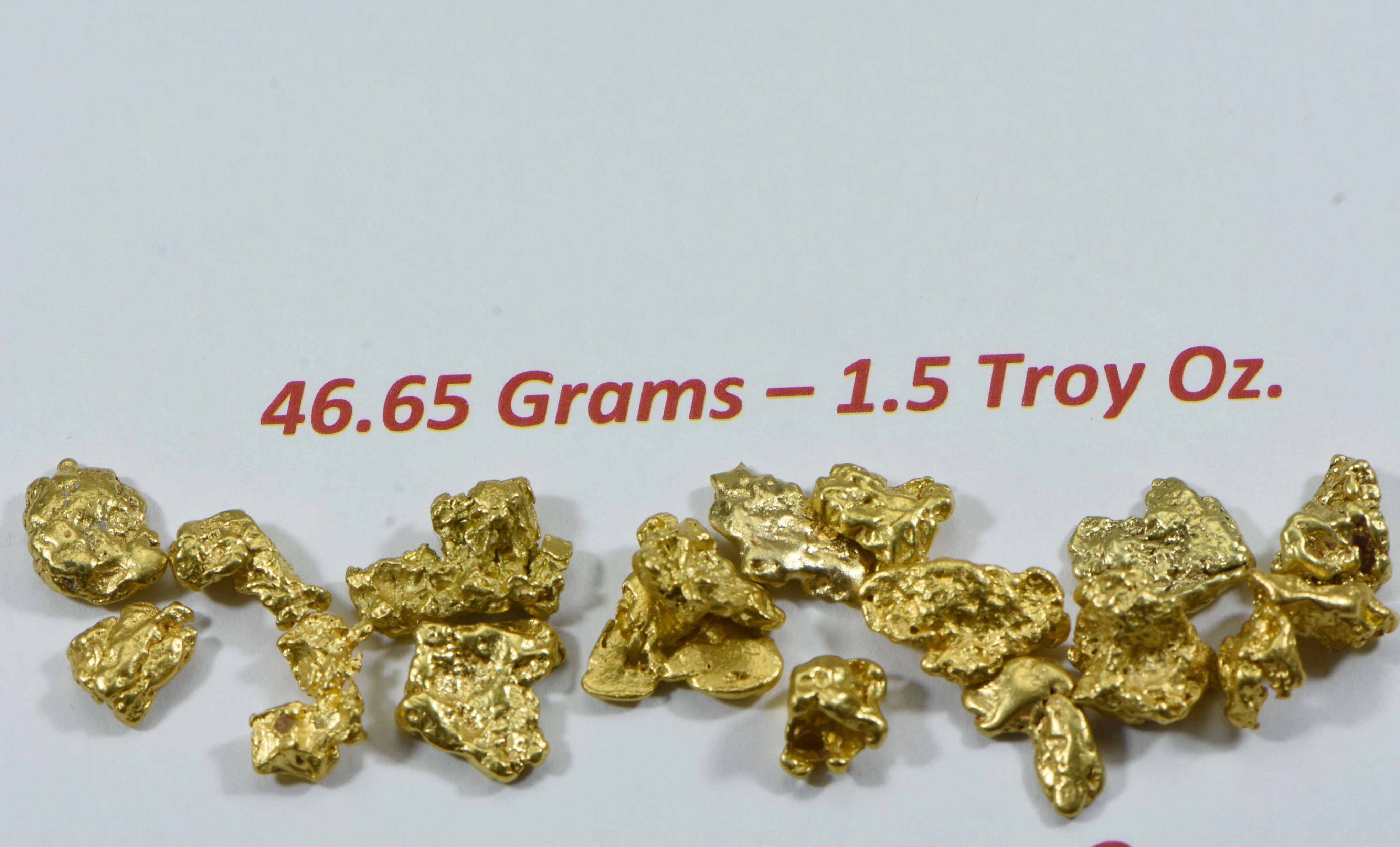 Alaskan Bc Natural Gold Nugget 46.65 Gram Lot Of 2 To 5 Gram Nuggets Genuine 1.5 Troy Oz. Alaska