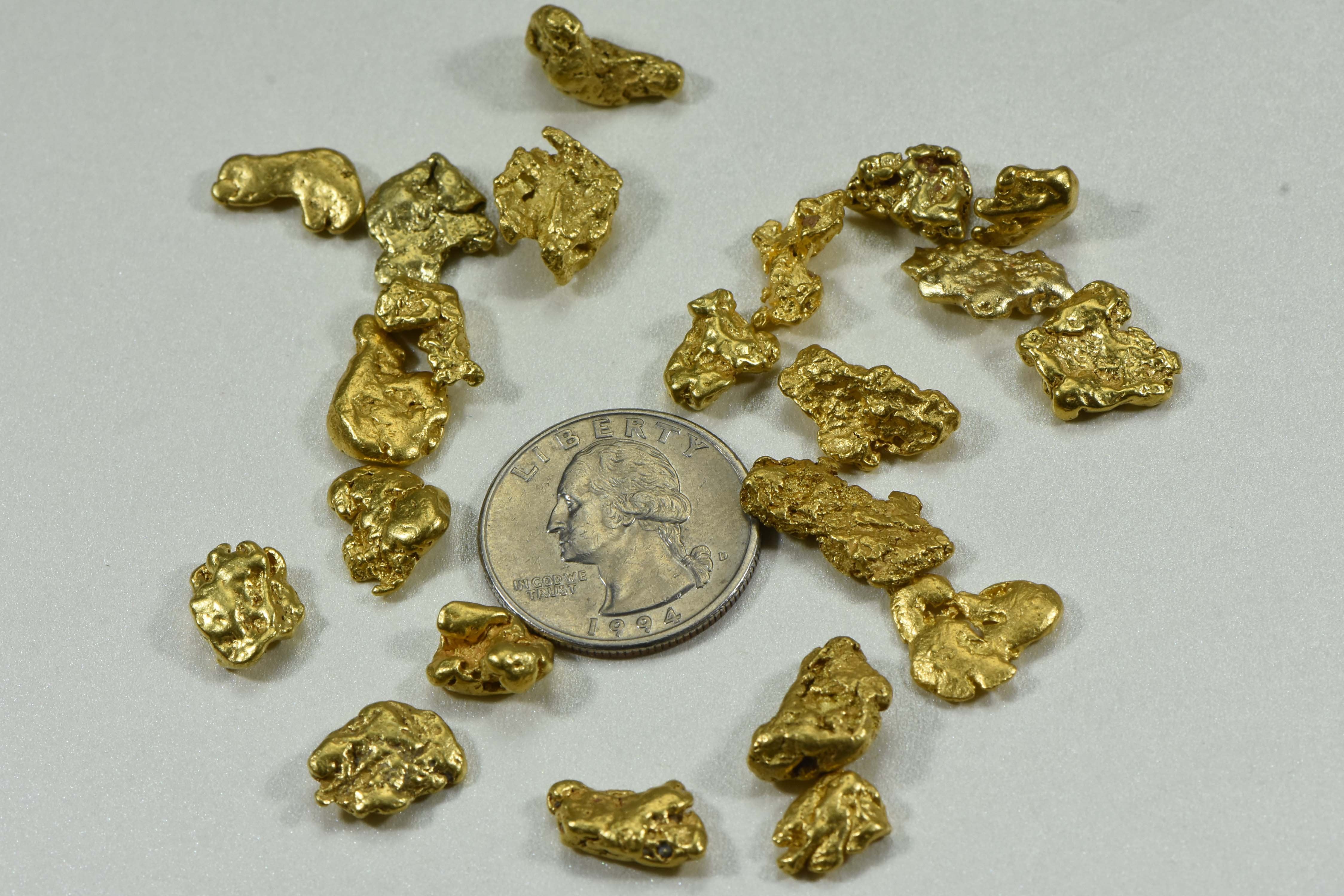 Alaskan Bc Natural Gold Nugget 62.20 Gram Lot Of 2 To 5 Gram Nuggets Genuine 2-Troy Oz. Alaska