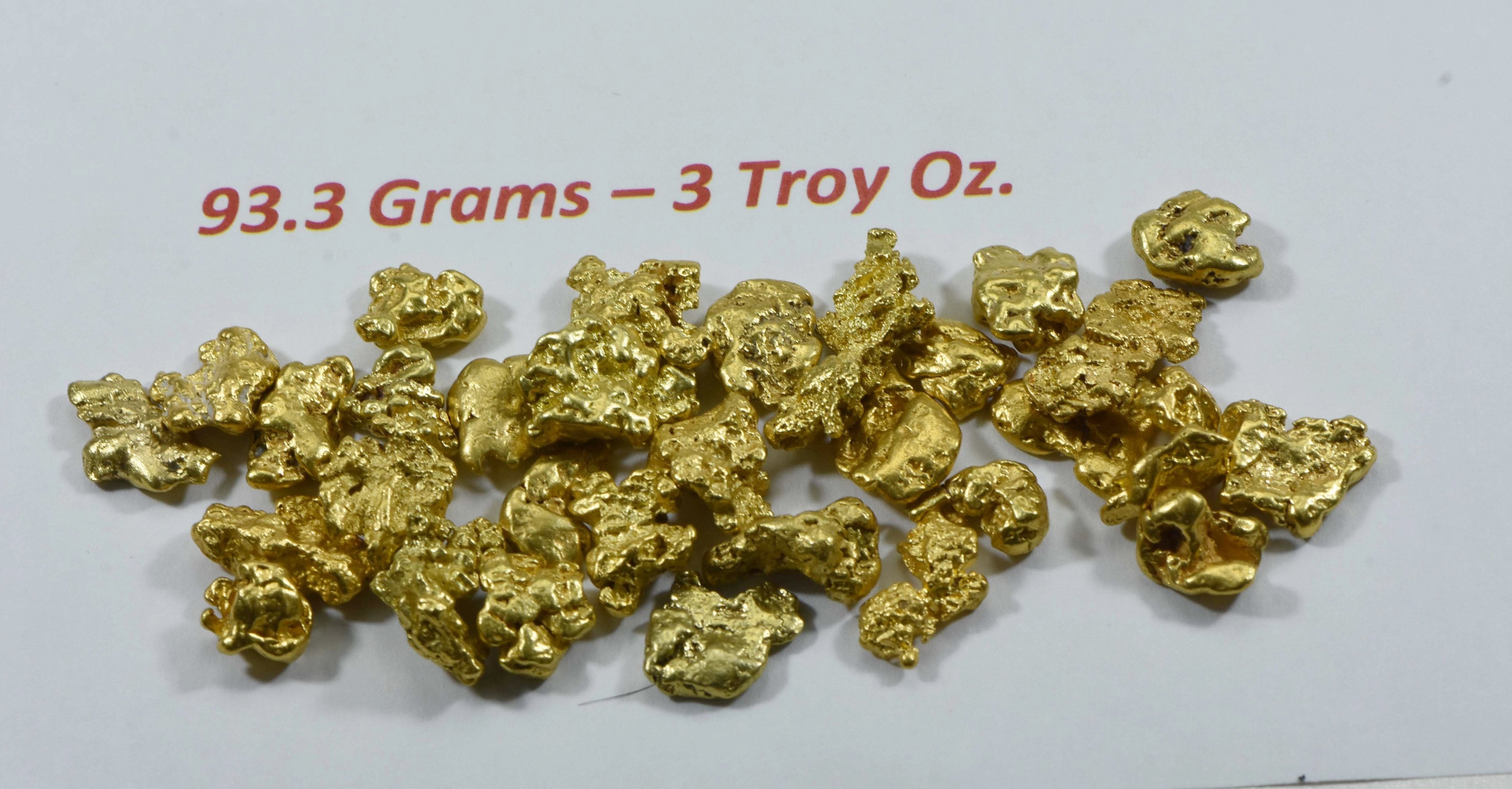 Alaskan Bc Natural Gold Nugget 93.30 Gram Lot Of 2 To 5 Gram Nuggets Genuine 3-Troy Oz. Alaska