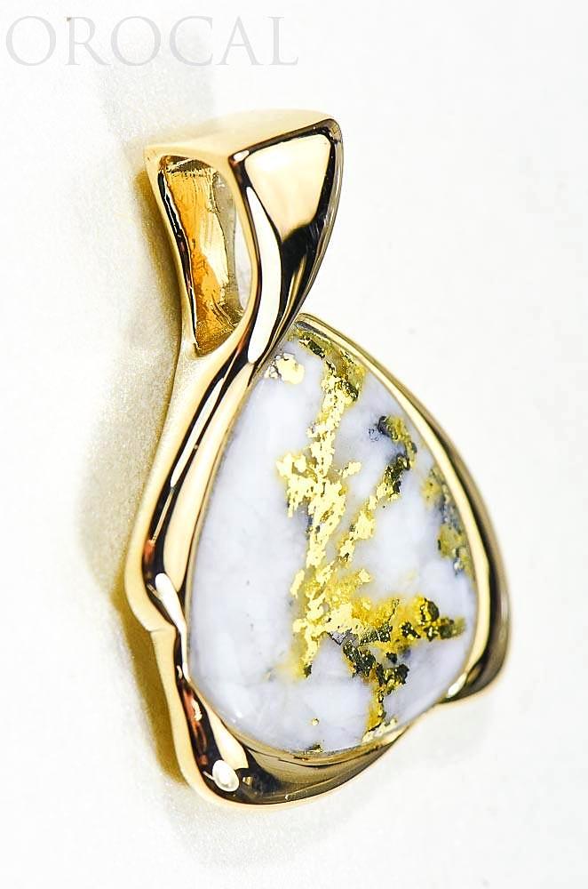 Gold Quartz Pendant "Orocal" PDL105MQX Genuine Hand Crafted Jewelry - 14K Gold Yellow Gold Casting
