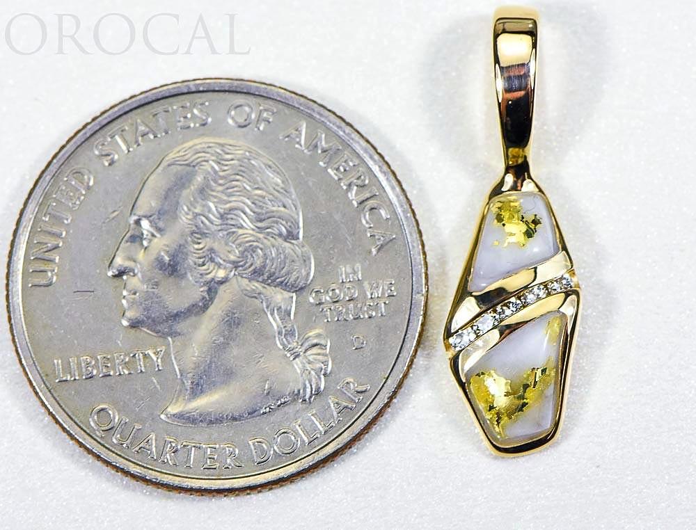 Gold Quartz Pendant "Orocal" PN1064DQ Genuine Hand Crafted Jewelry - 14K Gold Yellow Gold Casting