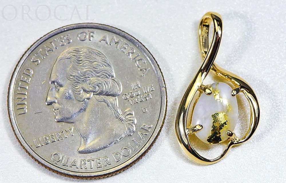 Gold Quartz Pendant "Orocal" PN867QX Genuine Hand Crafted Jewelry - 14K Gold Yellow Gold Casting