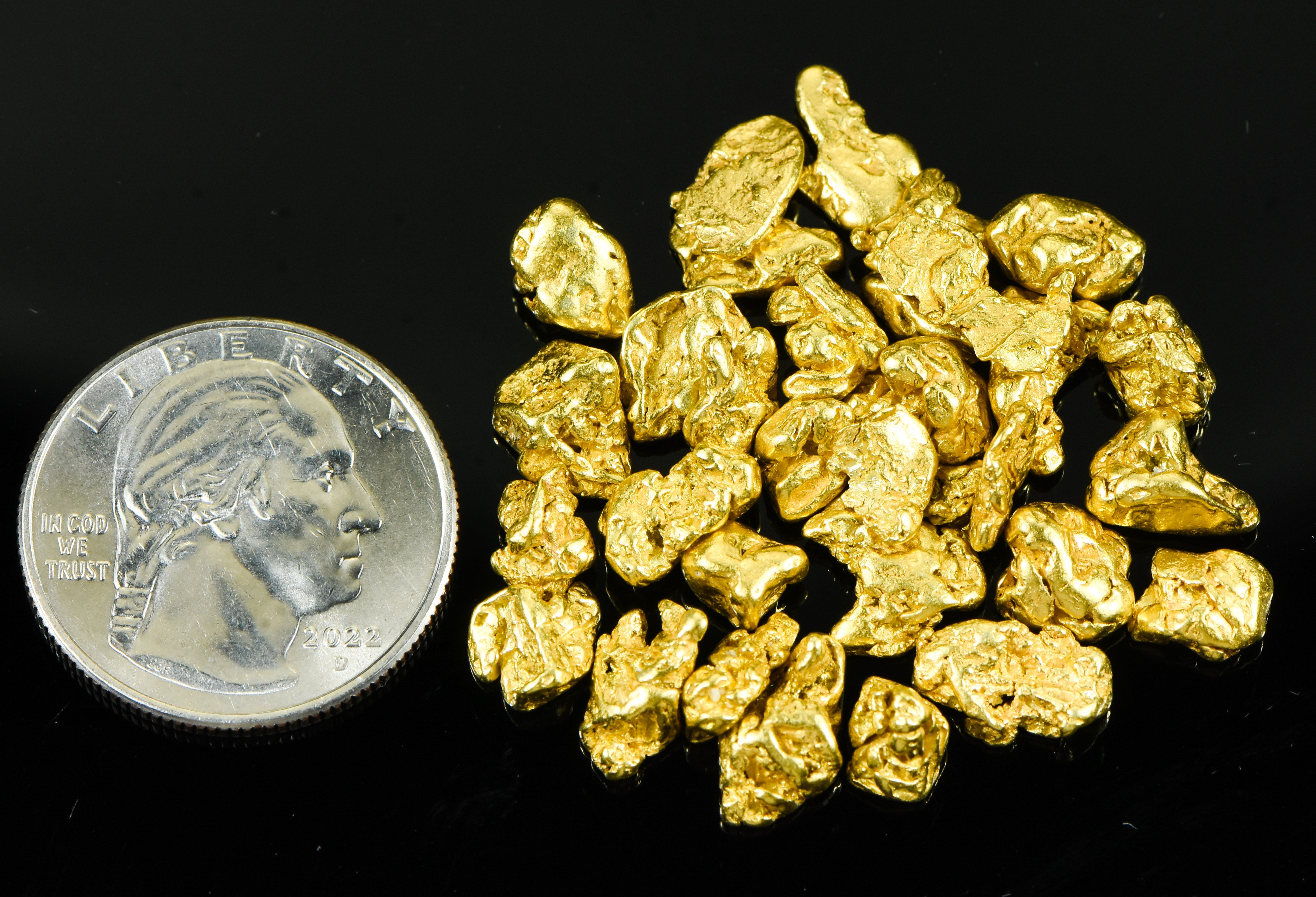 Alaskan-Yukon BC Natural Gold Nugget #4 Mesh 1 Troy Ounce 31.1 Gram