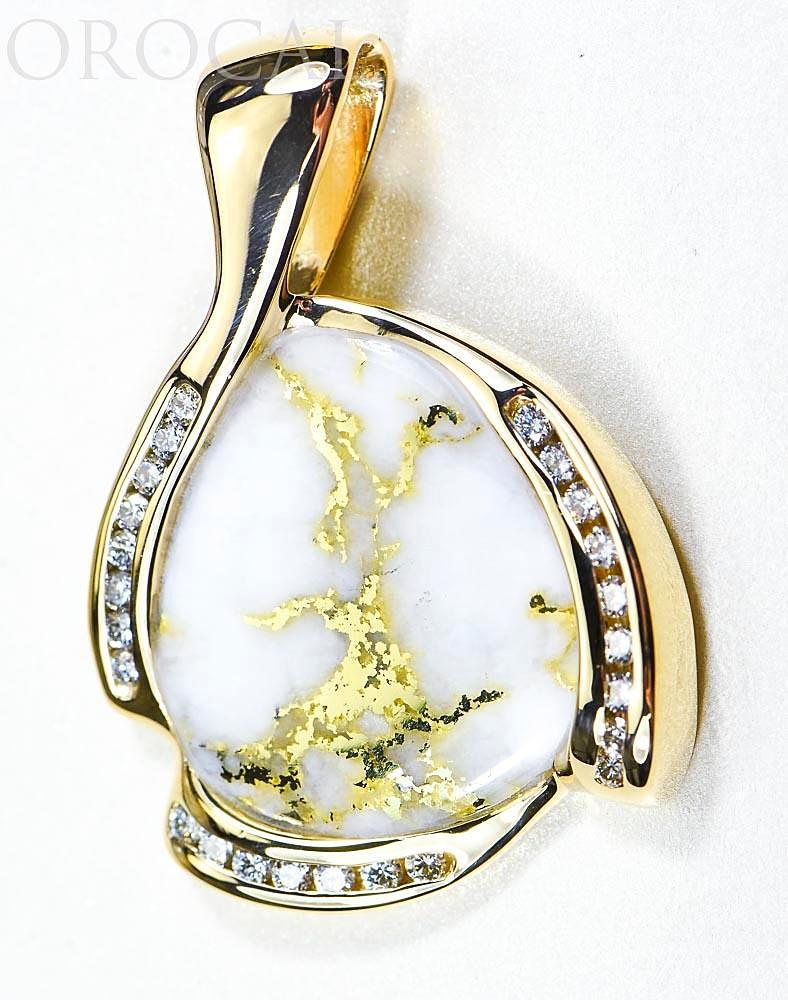 Gold Quartz Pendant "Orocal" PDL105D50QX Genuine Hand Crafted Jewelry - 14K Gold Yellow Gold Casting