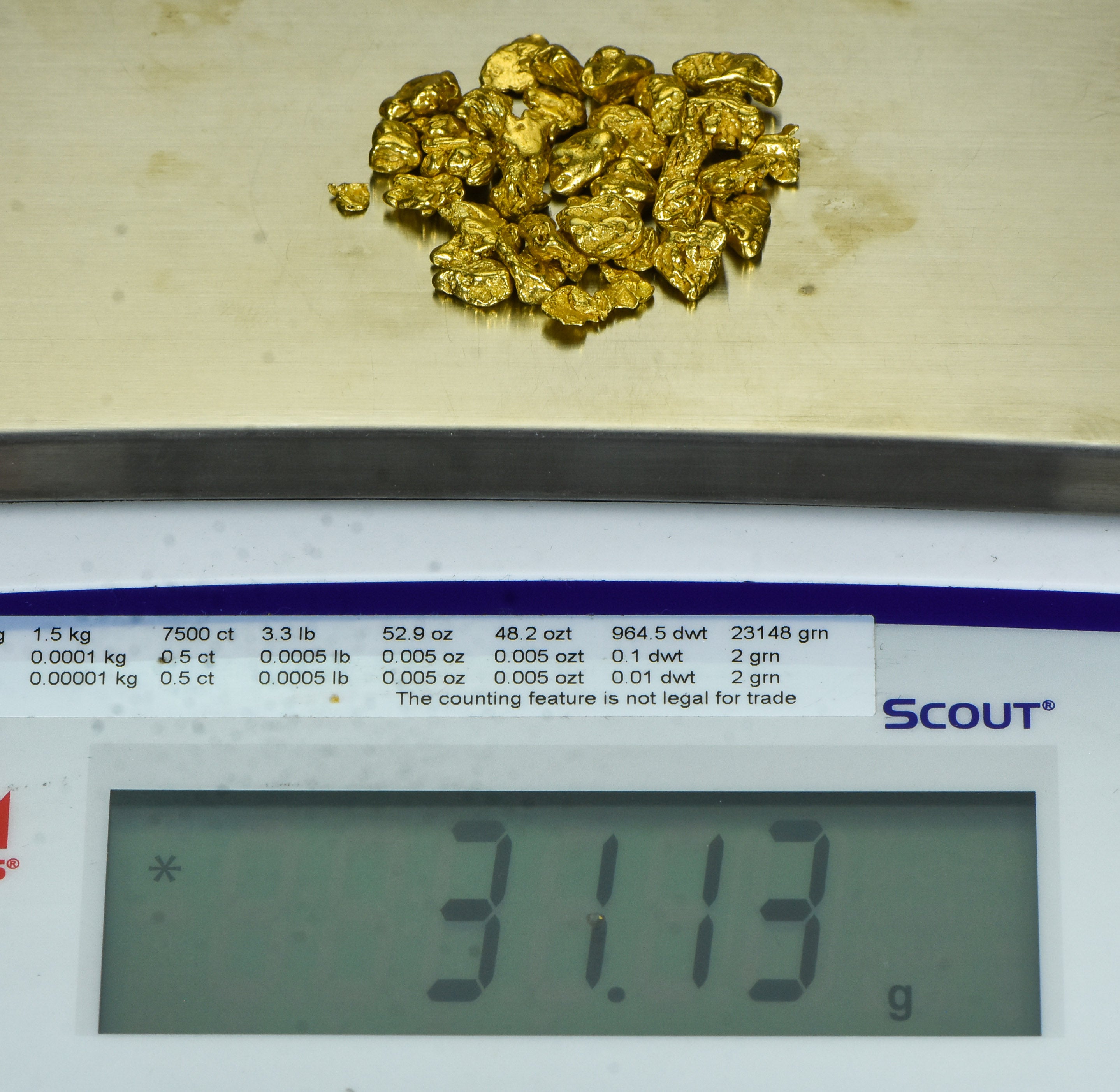 Alaskan-Yukon BC Natural Gold Nugget #4 Mesh 1 Troy Ounce 31.1 Gram