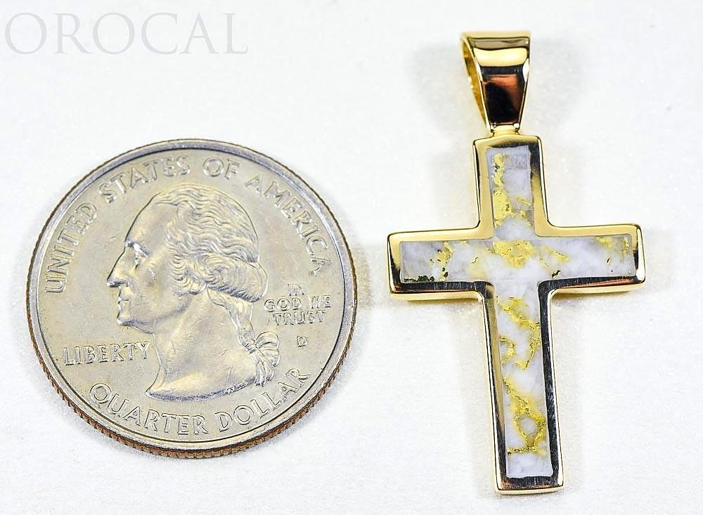 Gold Quartz Pendant "Orocal" PCR21QX Genuine Hand Crafted Jewelry - 14K Gold Yellow Gold Casting