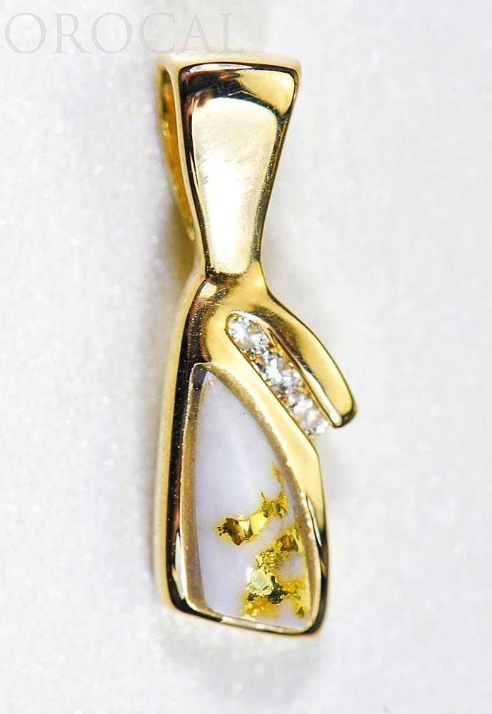 Gold Quartz Pendant "Orocal" PN1072DQ Genuine Hand Crafted Jewelry - 14K Gold Yellow Gold Casting