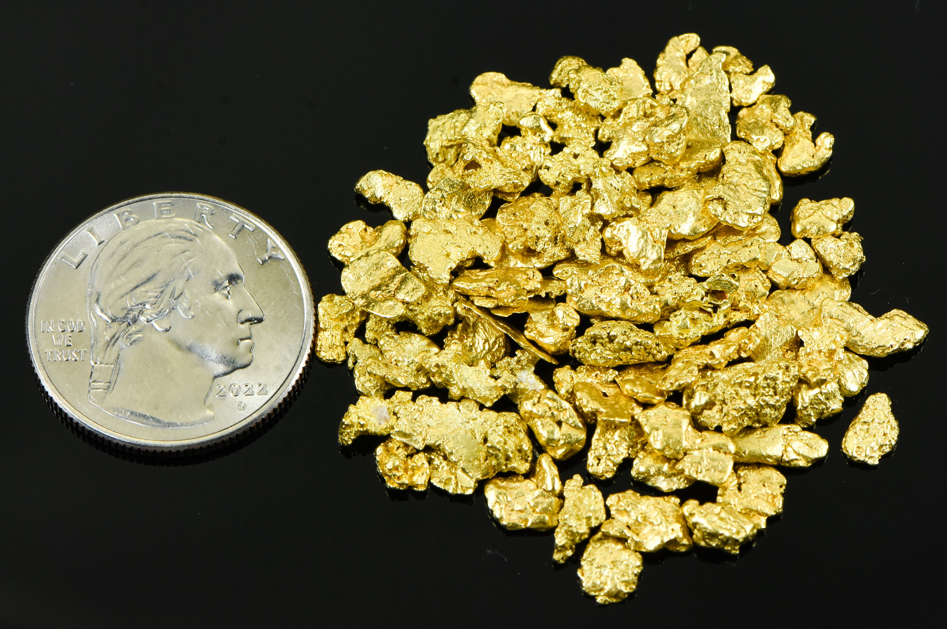Alaskan Yukon BC Gold Rush Nuggets #6 Mesh 1 Troy Ounce 31.1 Gram 20 DWT