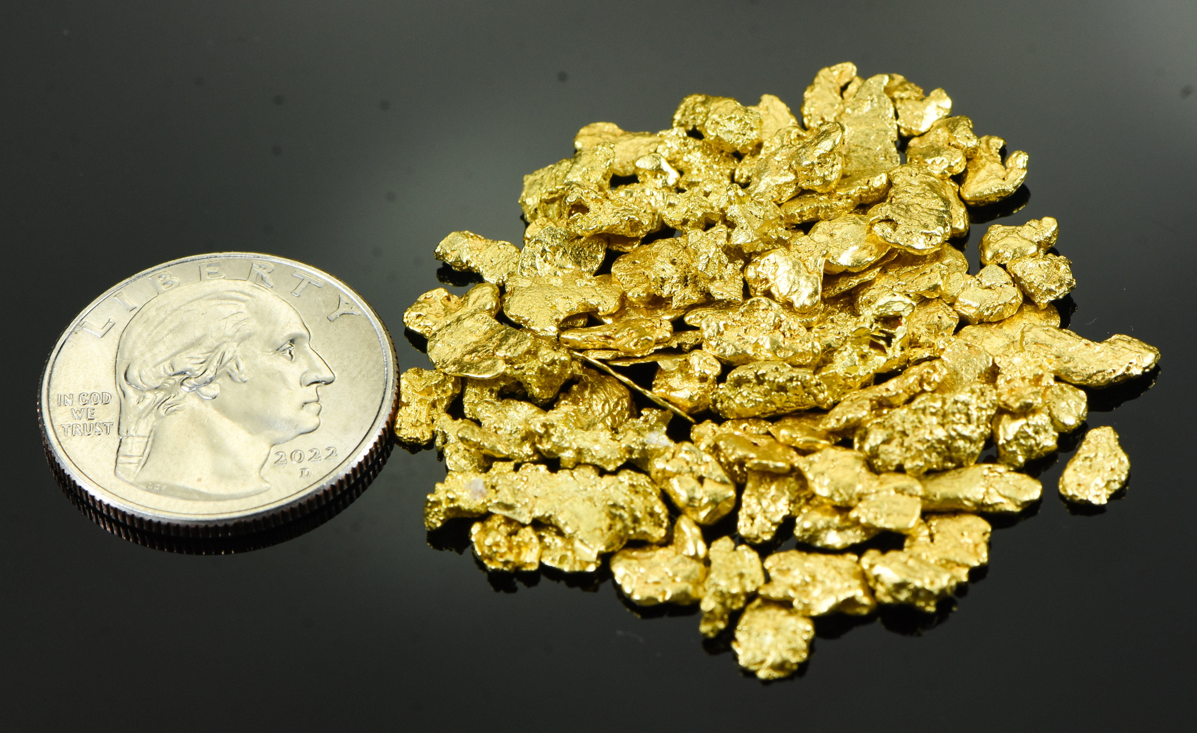 Alaskan Yukon BC Gold Rush Nuggets #6 Mesh 1 Troy Ounce 31.1 Gram 20 DWT