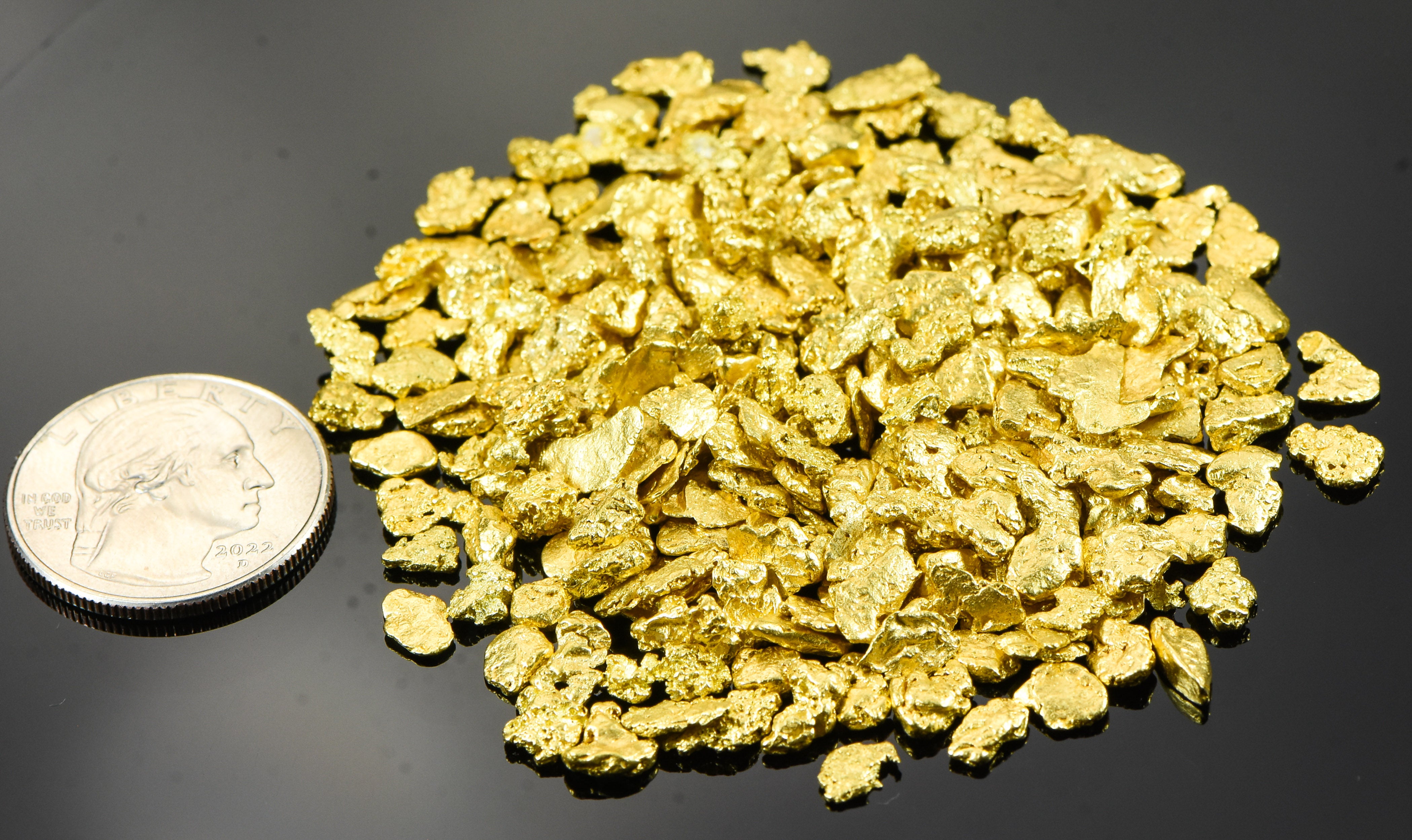 Alaskan Yukon BC Gold Rush Nuggets #6 Mesh 3 Troy Ounce 93.3 Gram 60 DWT