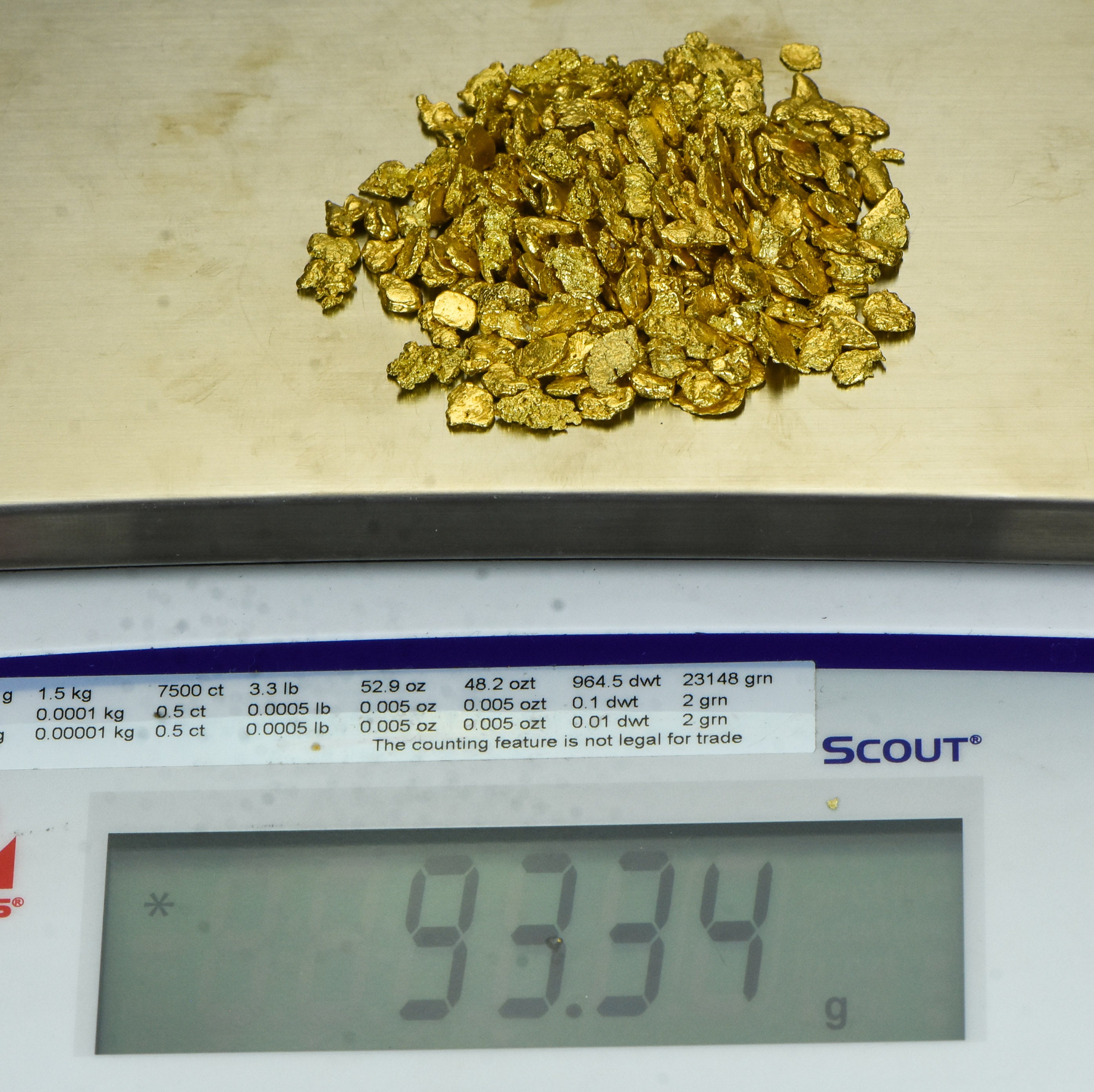 Alaskan Yukon BC Gold Rush Nuggets #6 Mesh 3 Troy Ounce 93.3 Gram 60 DWT