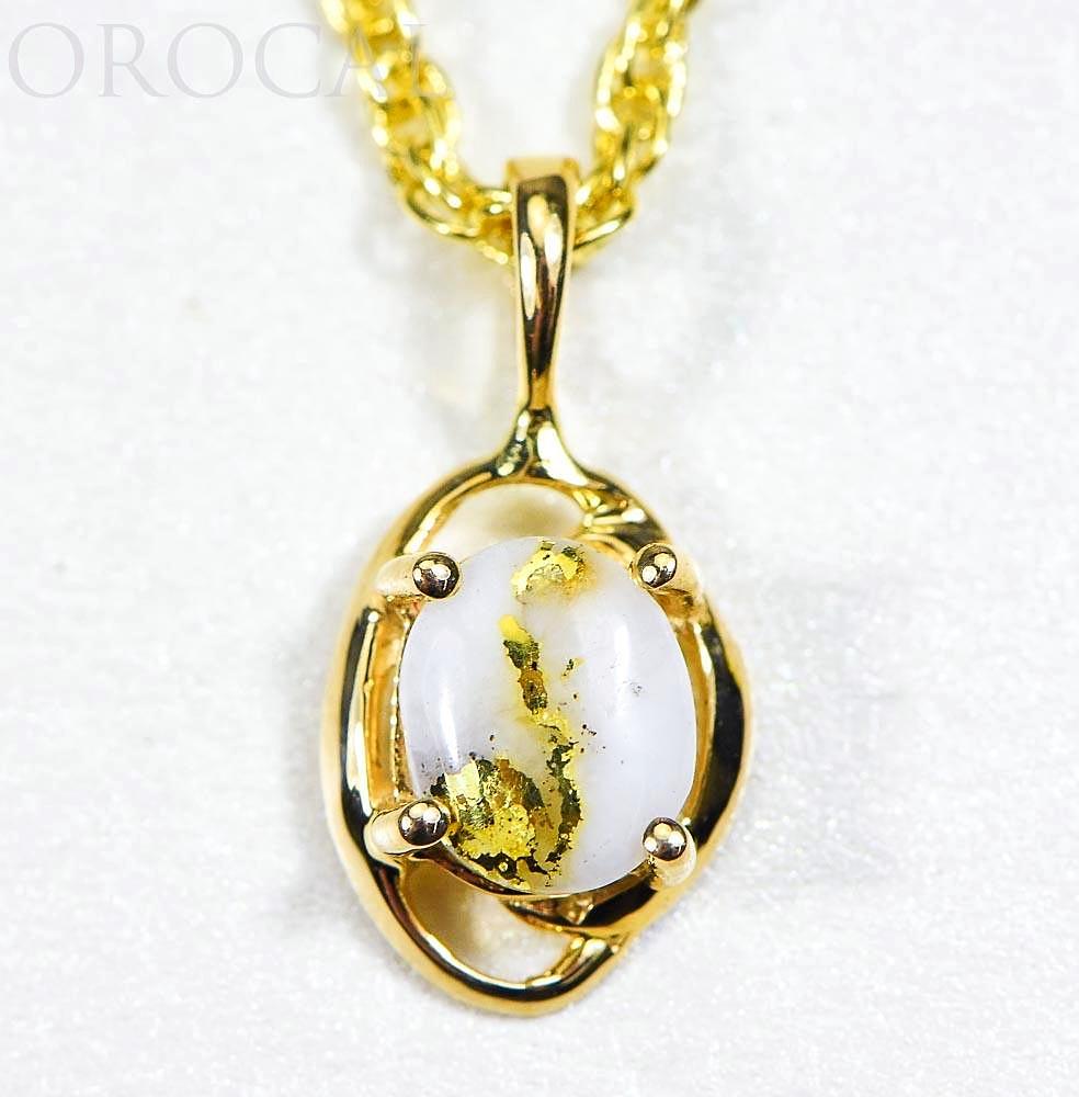 Gold Quartz Pendant "Orocal" PN805XSQX Genuine Hand Crafted Jewelry - 14K Gold Yellow Gold Casting