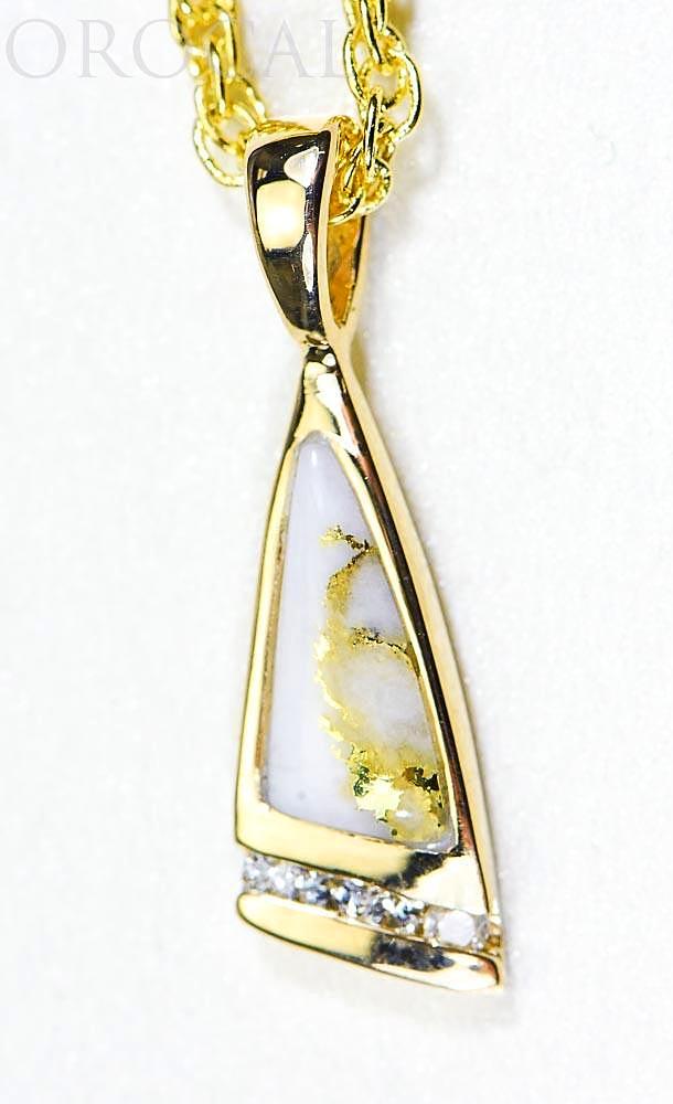 Gold Quartz Pendant "Orocal" PN1058DQ Genuine Hand Crafted Jewelry - 14K Gold Yellow Gold Casting