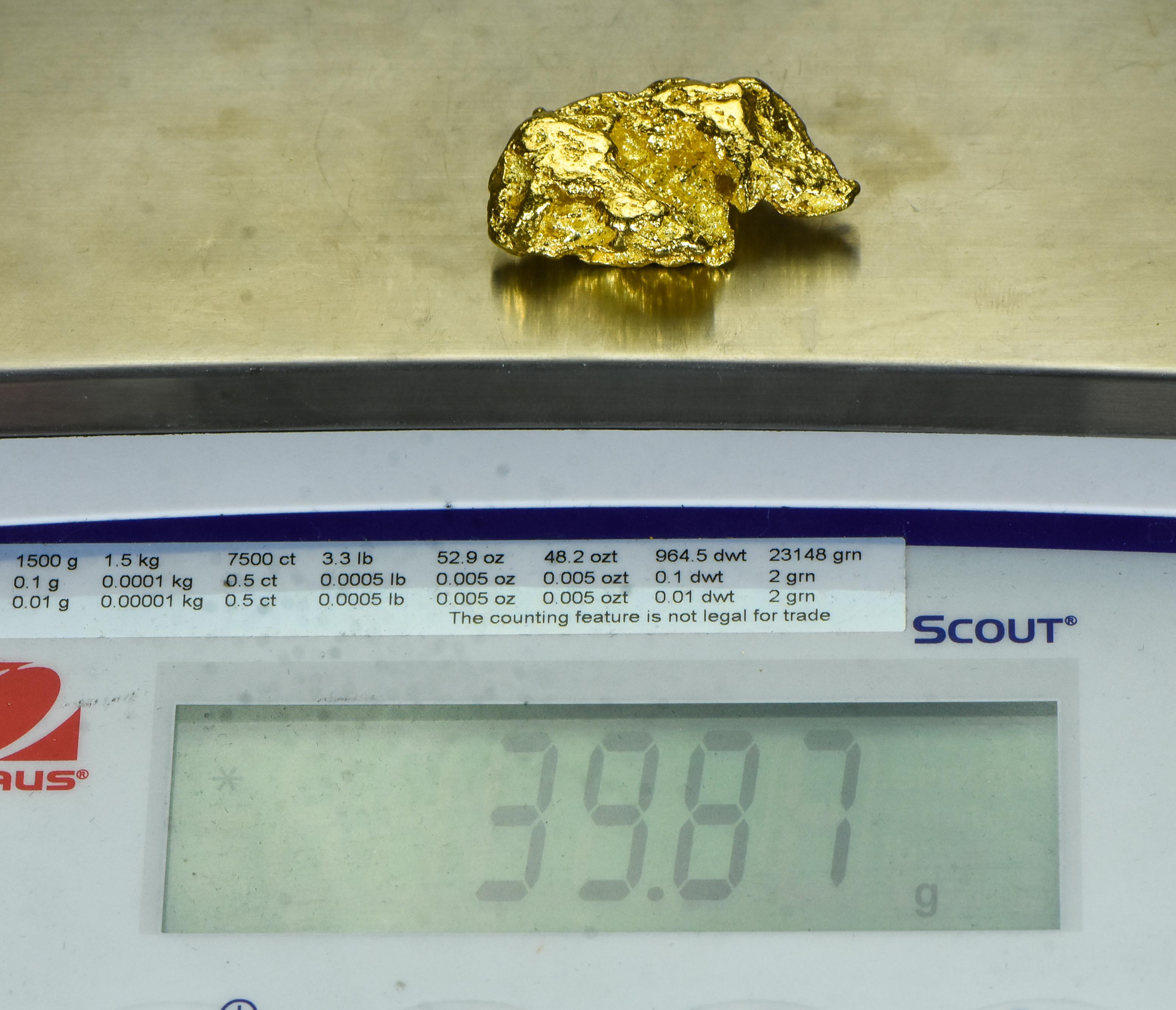 #548 Alaskan BC Natural Gold Nugget 39.87 Grams Genuine