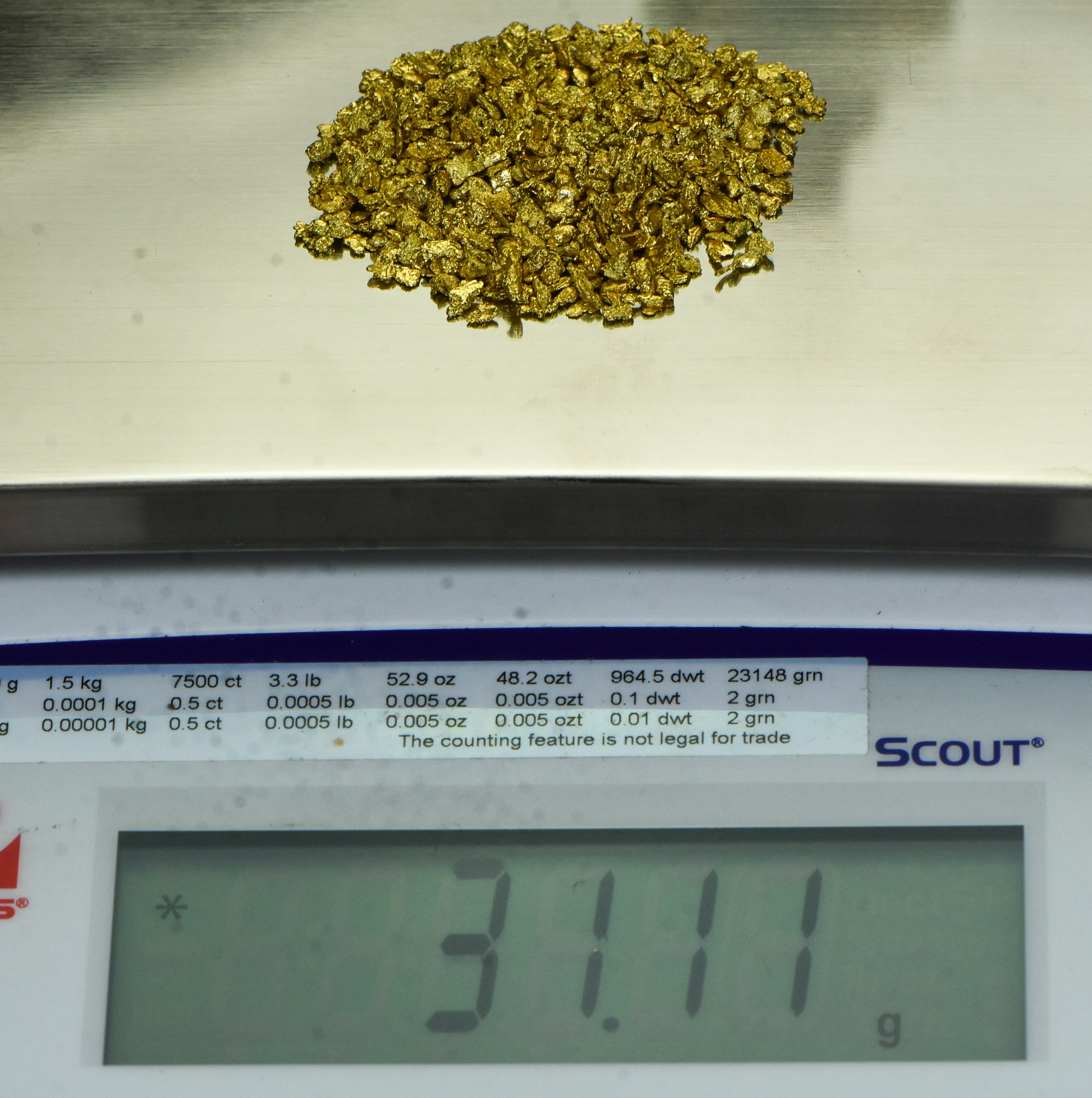 Alaskan Yukon Gold Rush Nuggets 10 Mesh 1 Troy OZ 31.1 Gram 20 DWT