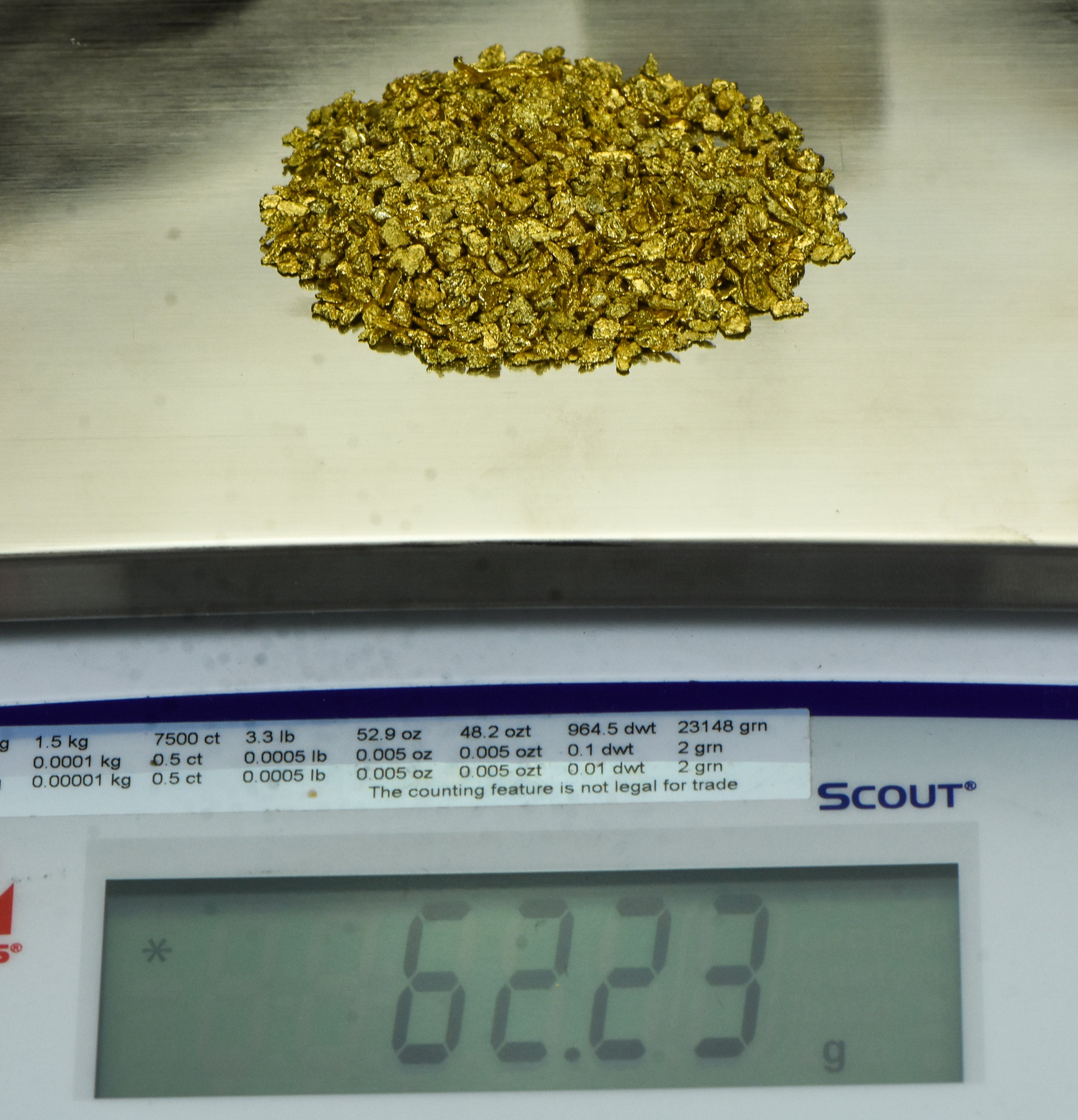 Alaskan Yukon Gold Rush Nuggets 10 Mesh 2 Troy OZ 62.2 Gram 40 DWT