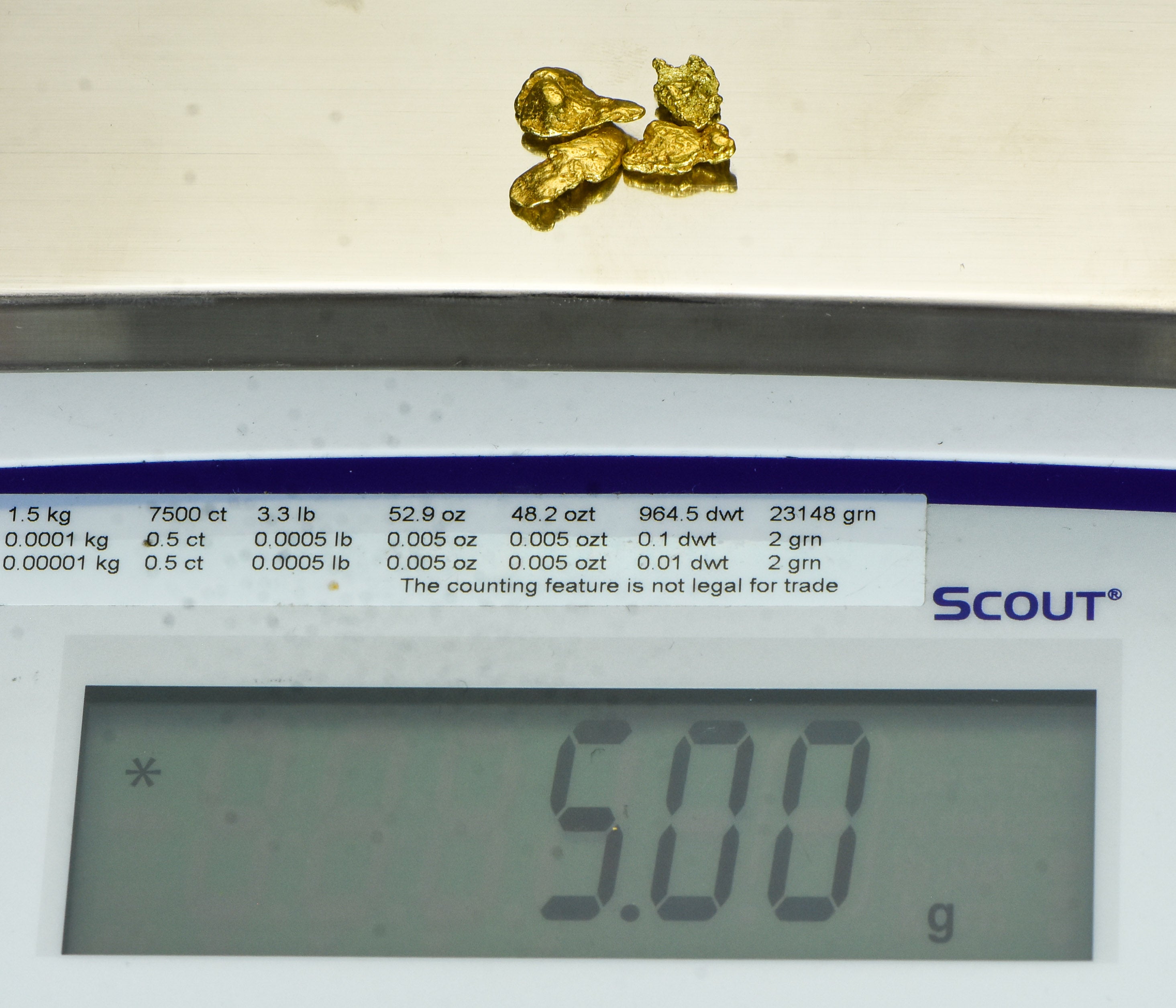 Alaskan-Yukon BC Natural Gold Nugget #4 Mesh 5 Grams