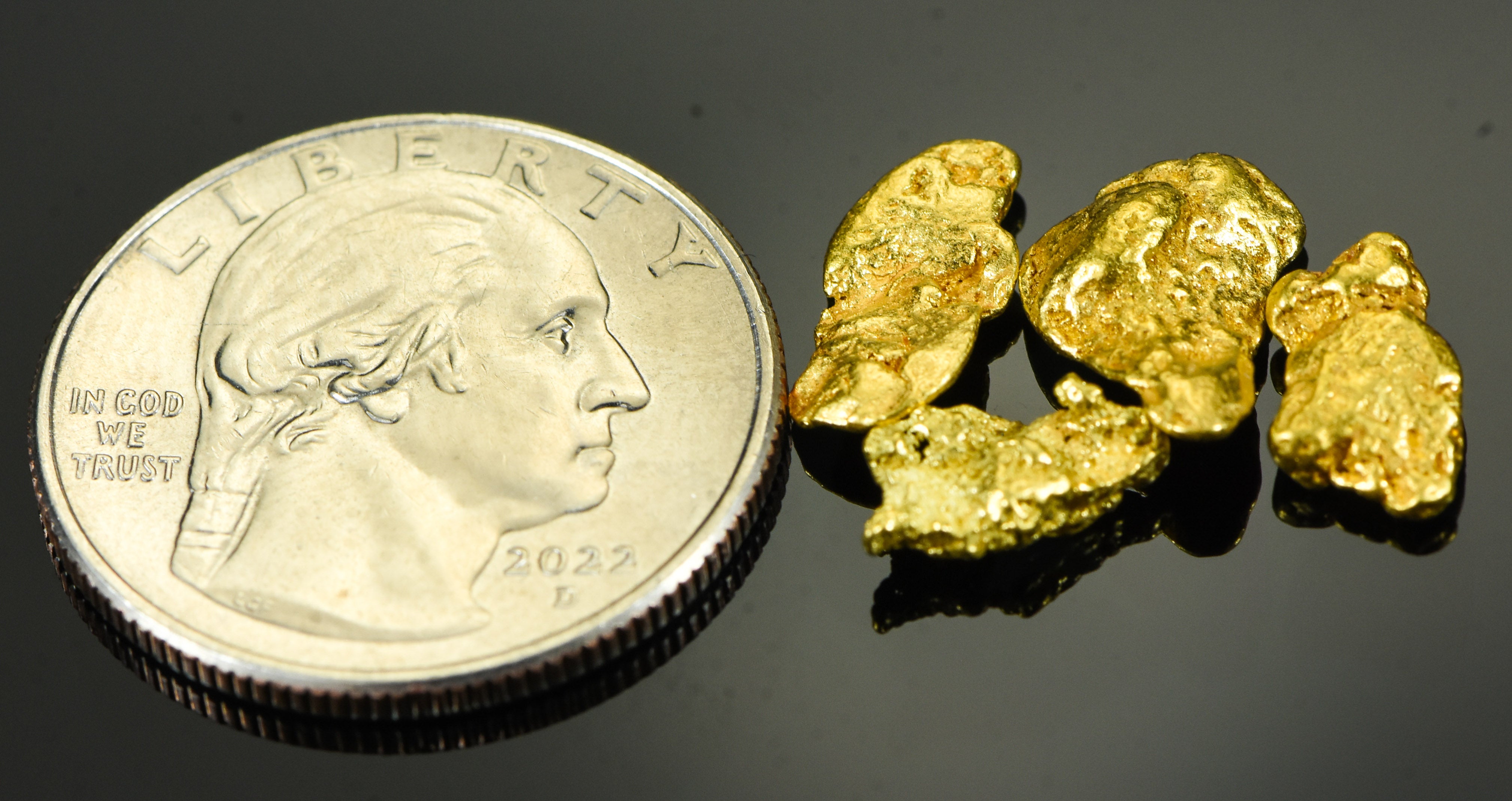 Alaskan-Yukon BC Natural Gold Nugget #4 Mesh 5 Grams