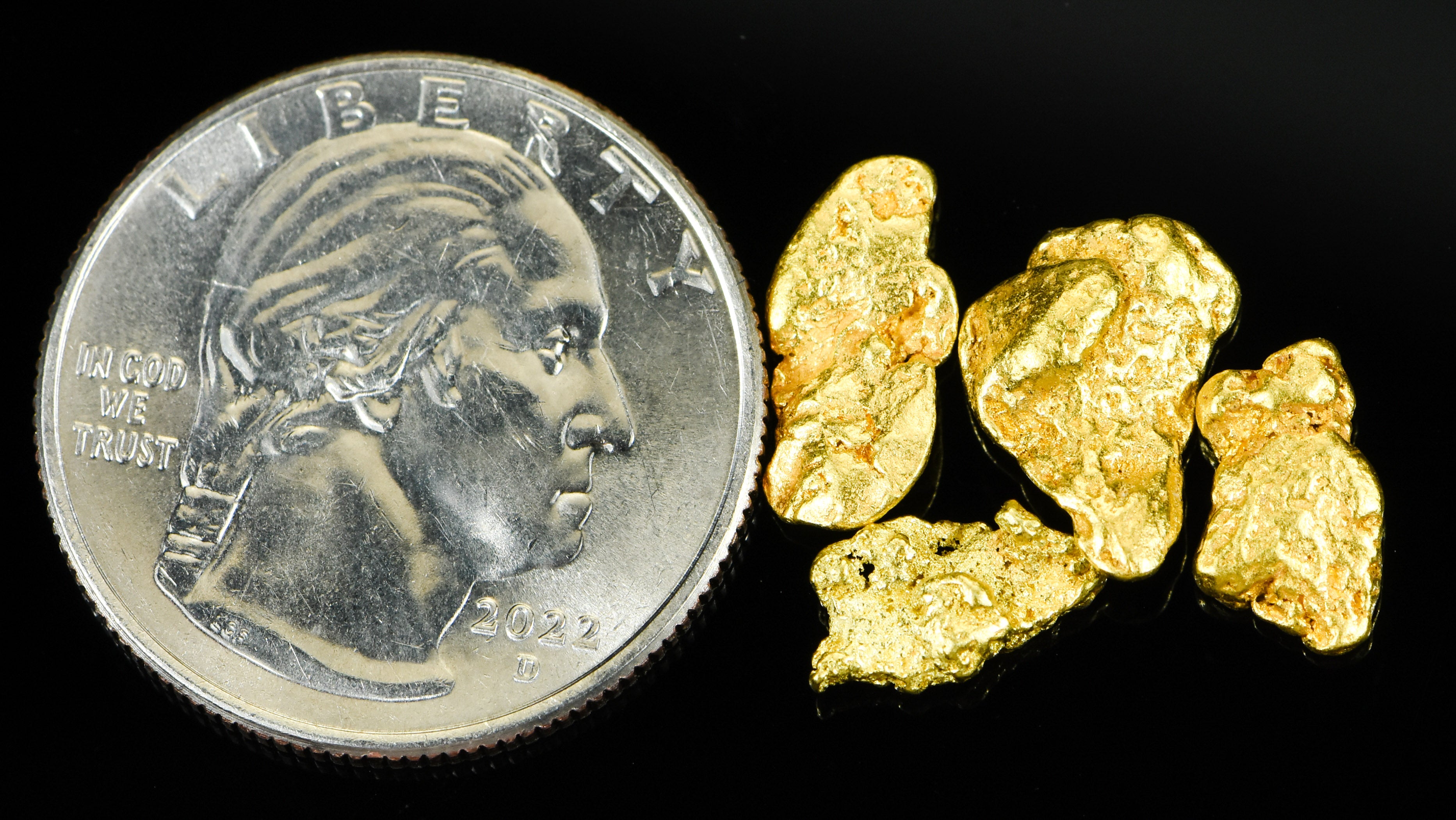 Alaskan-Yukon BC Natural Gold Nugget #4 Mesh 5 Grams