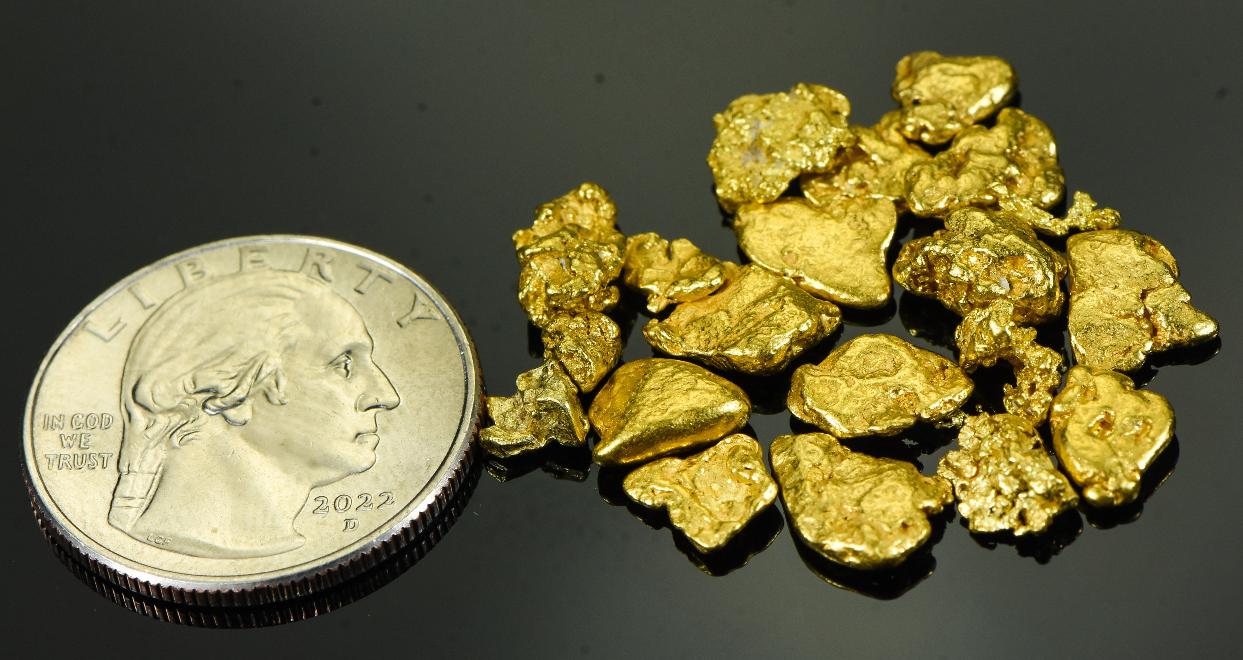 Alaskan-Yukon BC Natural Gold Nugget #4 Mesh 1/2 Troy Ounce 15.55 Gram 10 DWT