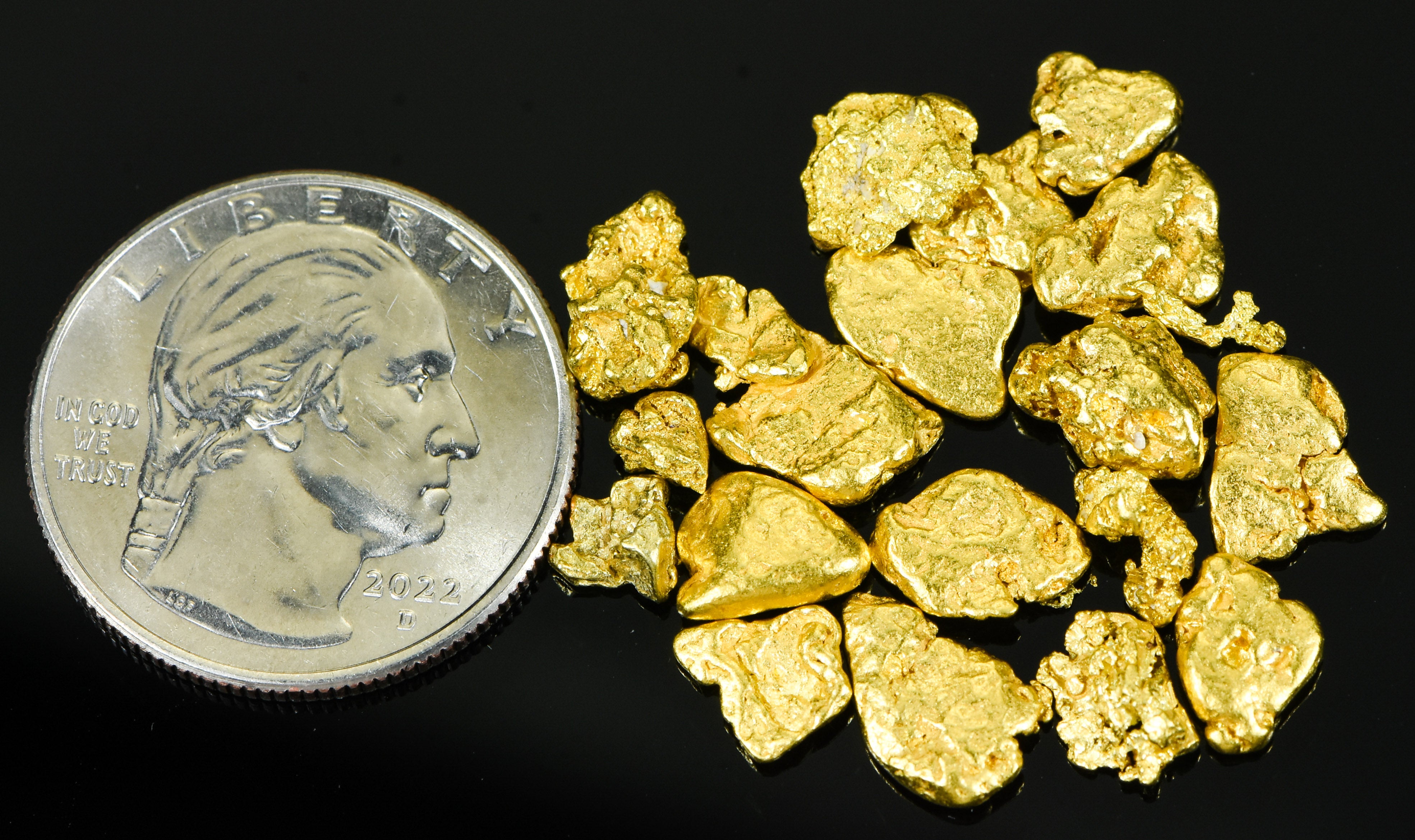 Alaskan-Yukon BC Natural Gold Nugget #4 Mesh 1/2 Troy Ounce 15.55 Gram 10 DWT