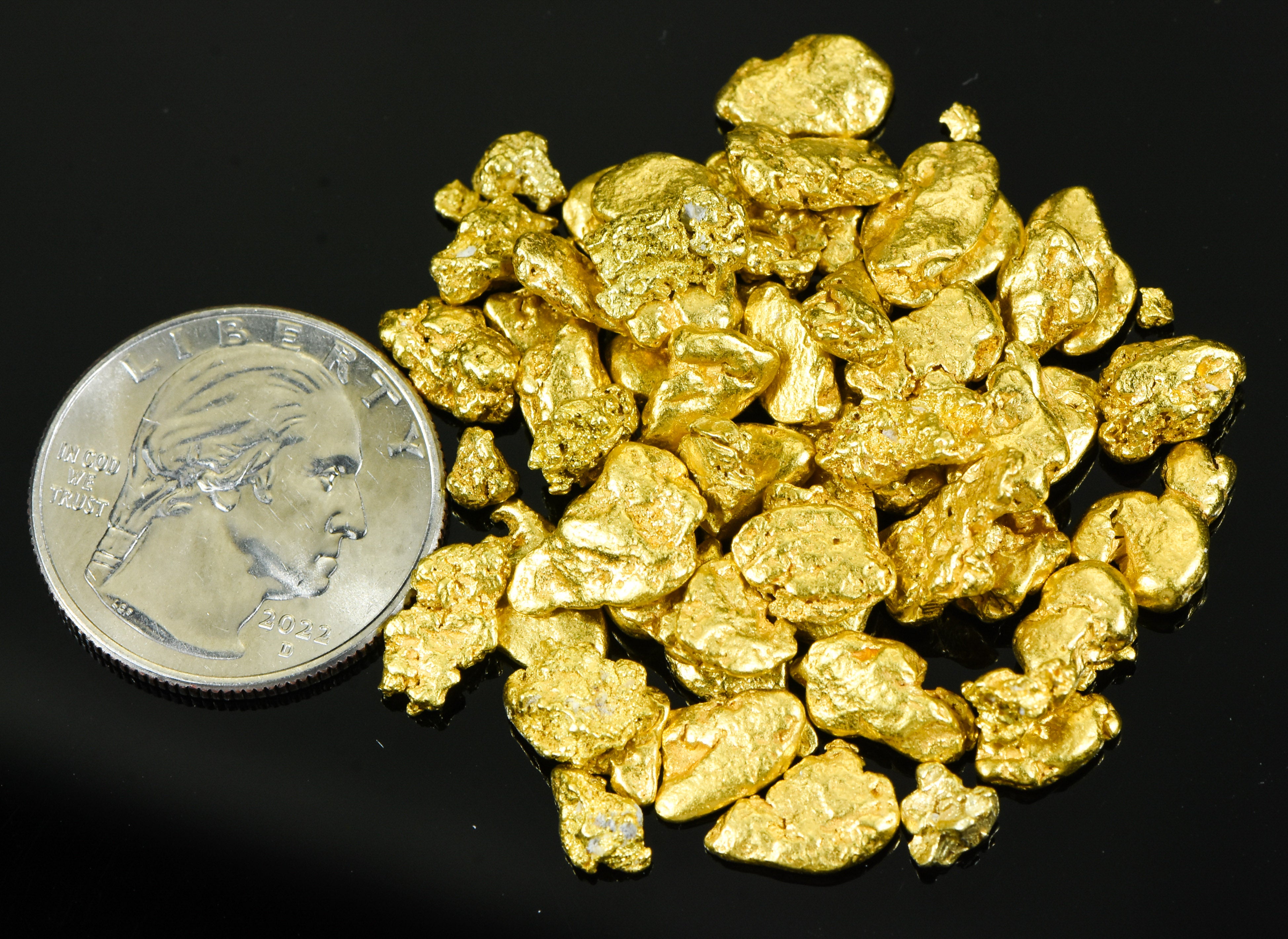 Alaskan-Yukon BC Natural Gold Nugget #4 Mesh 2 Troy Ounce 62.2 Gram