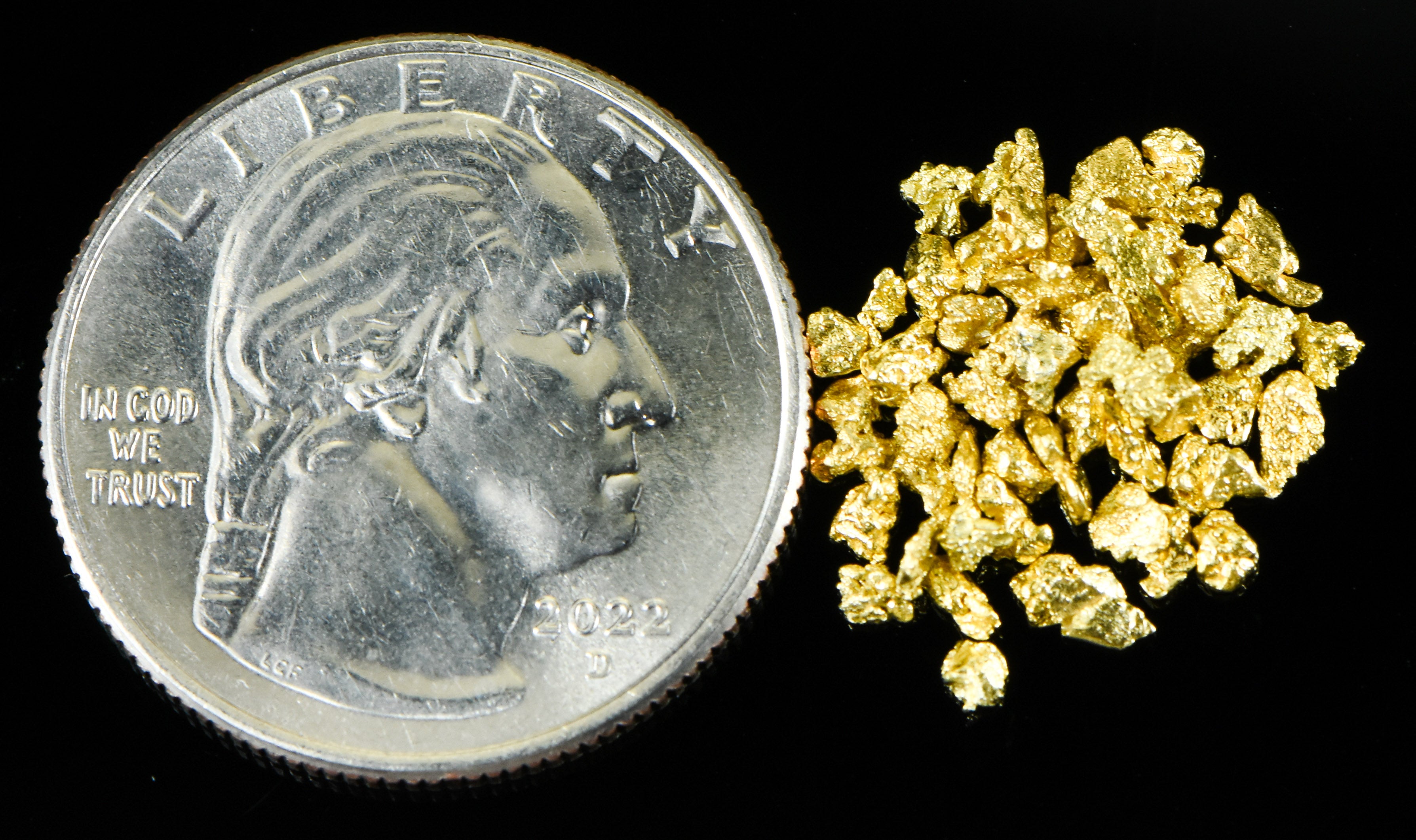 Alaskan Yukon Gold Rush Nuggets 12 Mesh 2 Grams