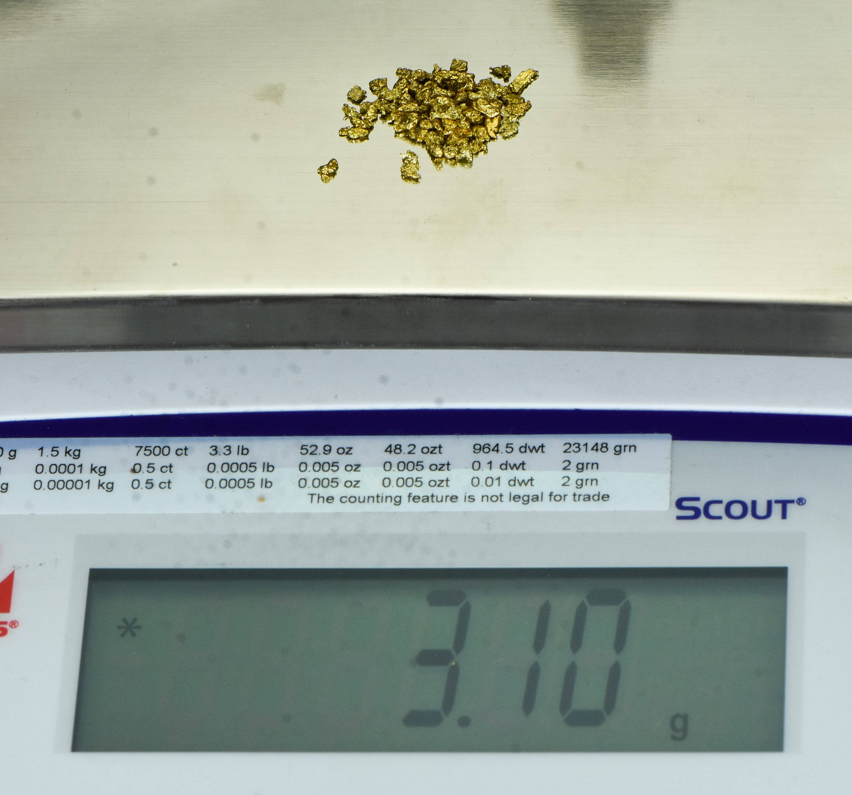 Alaskan Yukon Gold Rush Nuggets 12 Mesh 3.1 Grams