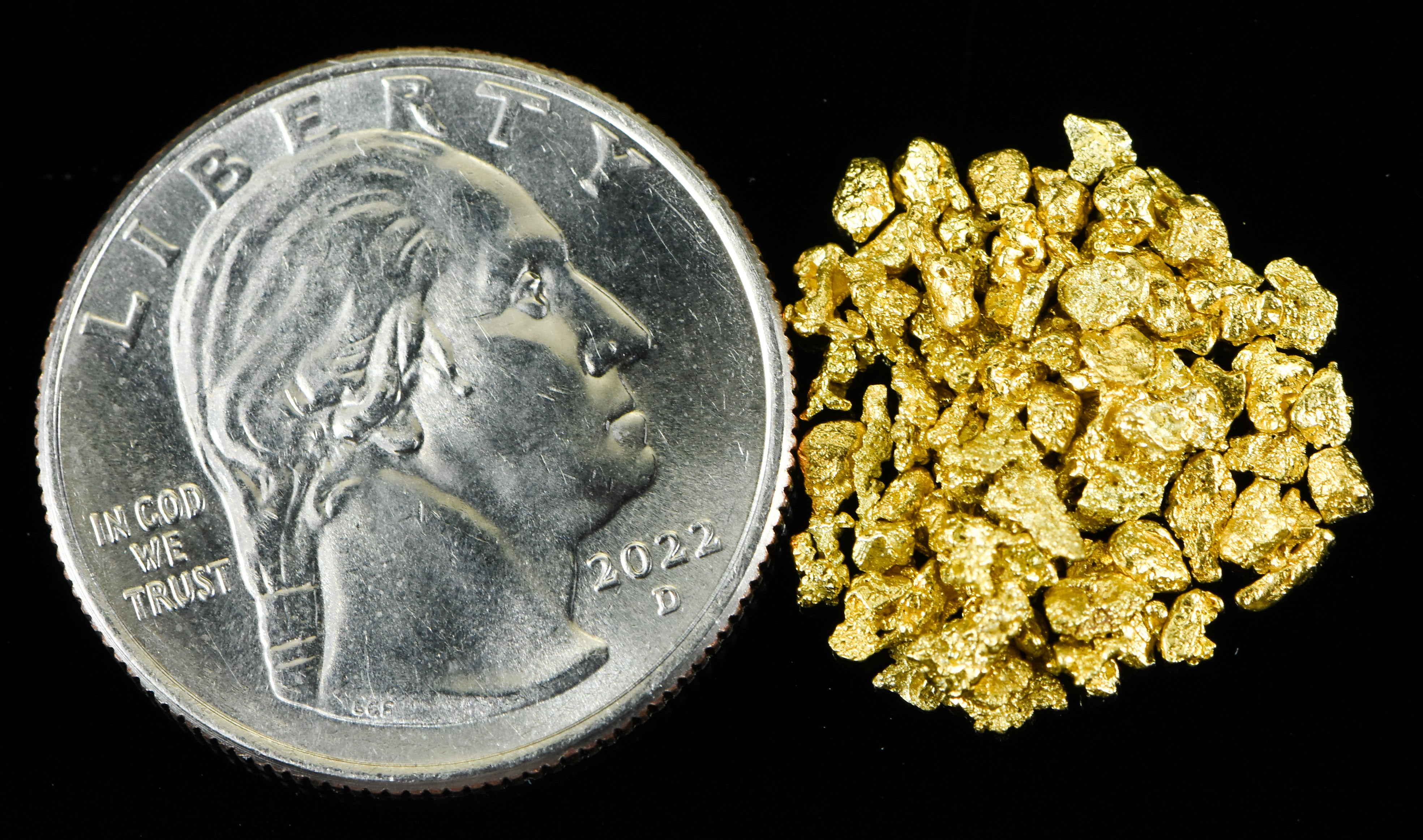 Alaskan Yukon Gold Rush Nuggets 12 Mesh 3.1 Grams