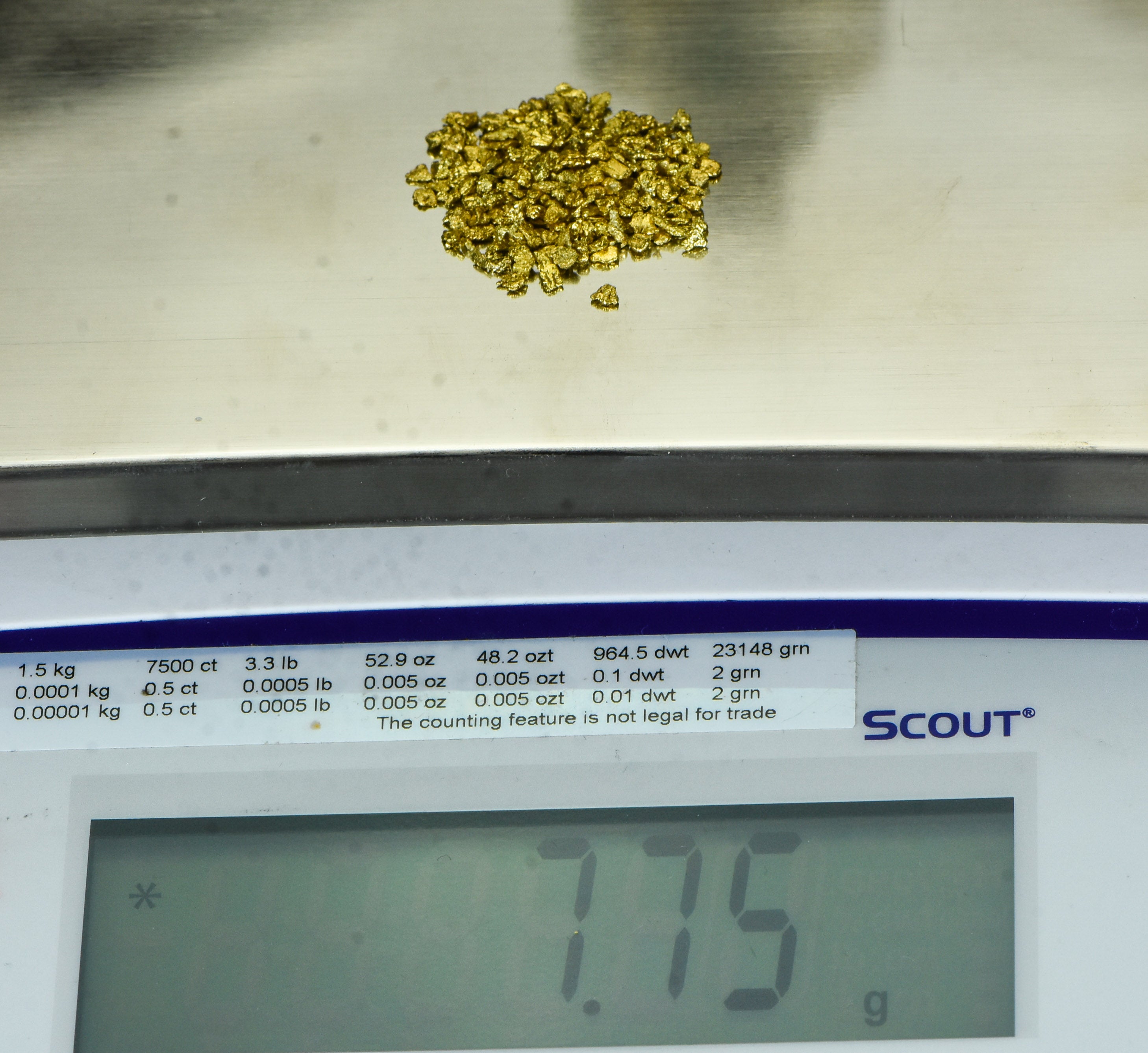 Alaskan Yukon BC Gold Nuggets 12 Mesh 1/4 Troy Oz 7.75 Grams or 5 DWT