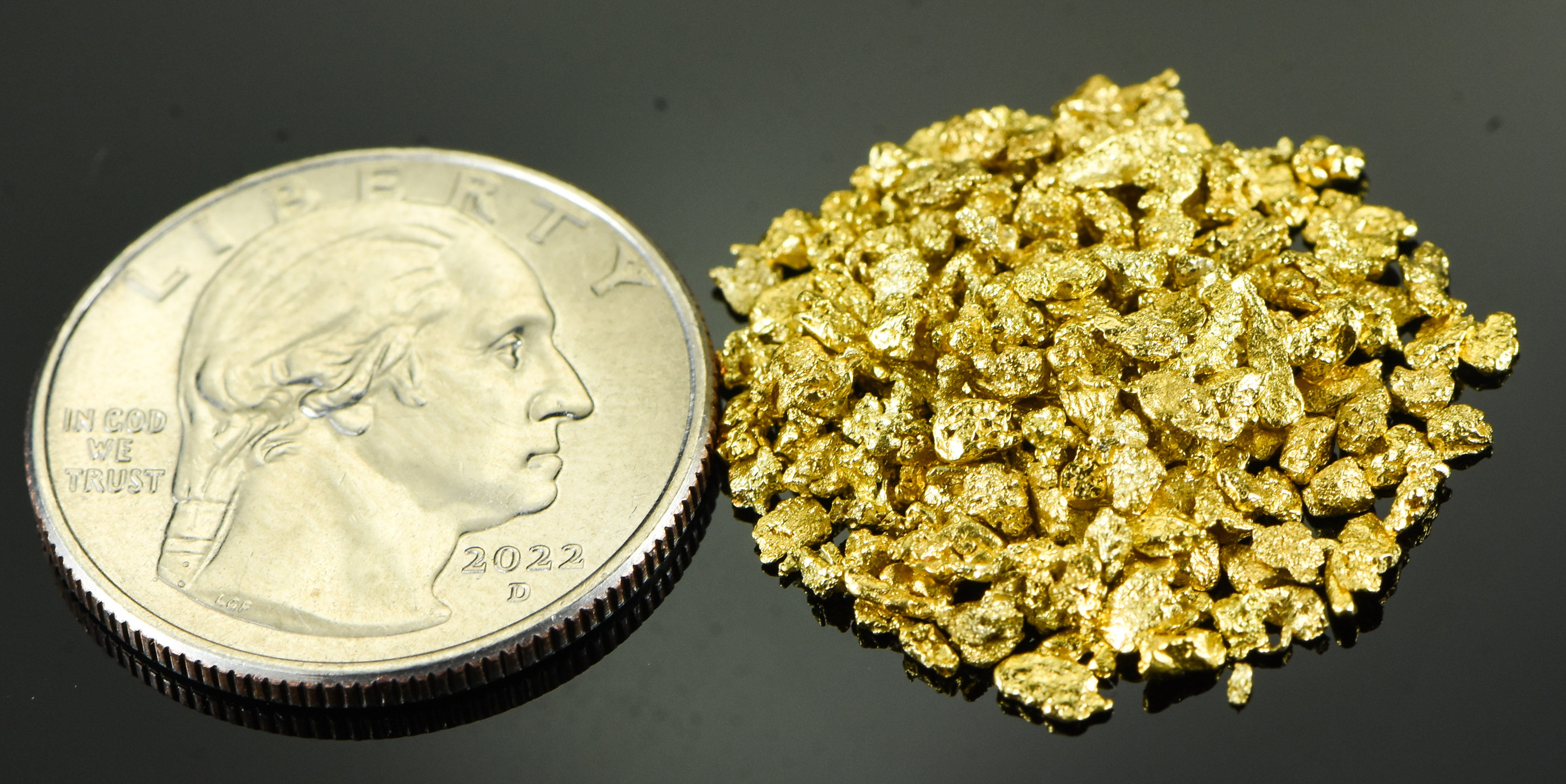 Alaskan Yukon BC Gold Nuggets 12 Mesh 1/4 Troy Oz 7.75 Grams or 5 DWT