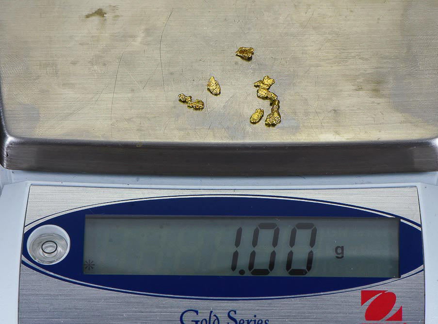 California Gold Nuggets 1 Grams of #8 Mesh Gold Authentic Natural River Flakes