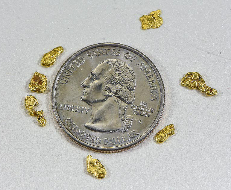 California Gold Nuggets 1 Grams of #8 Mesh Gold Authentic Natural River Flakes