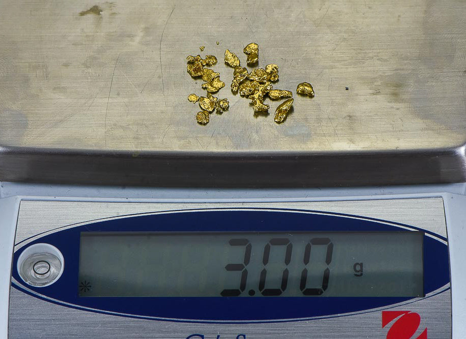 California Gold Nuggets 3 Grams of #8 Mesh Gold Authentic Natural Flakes