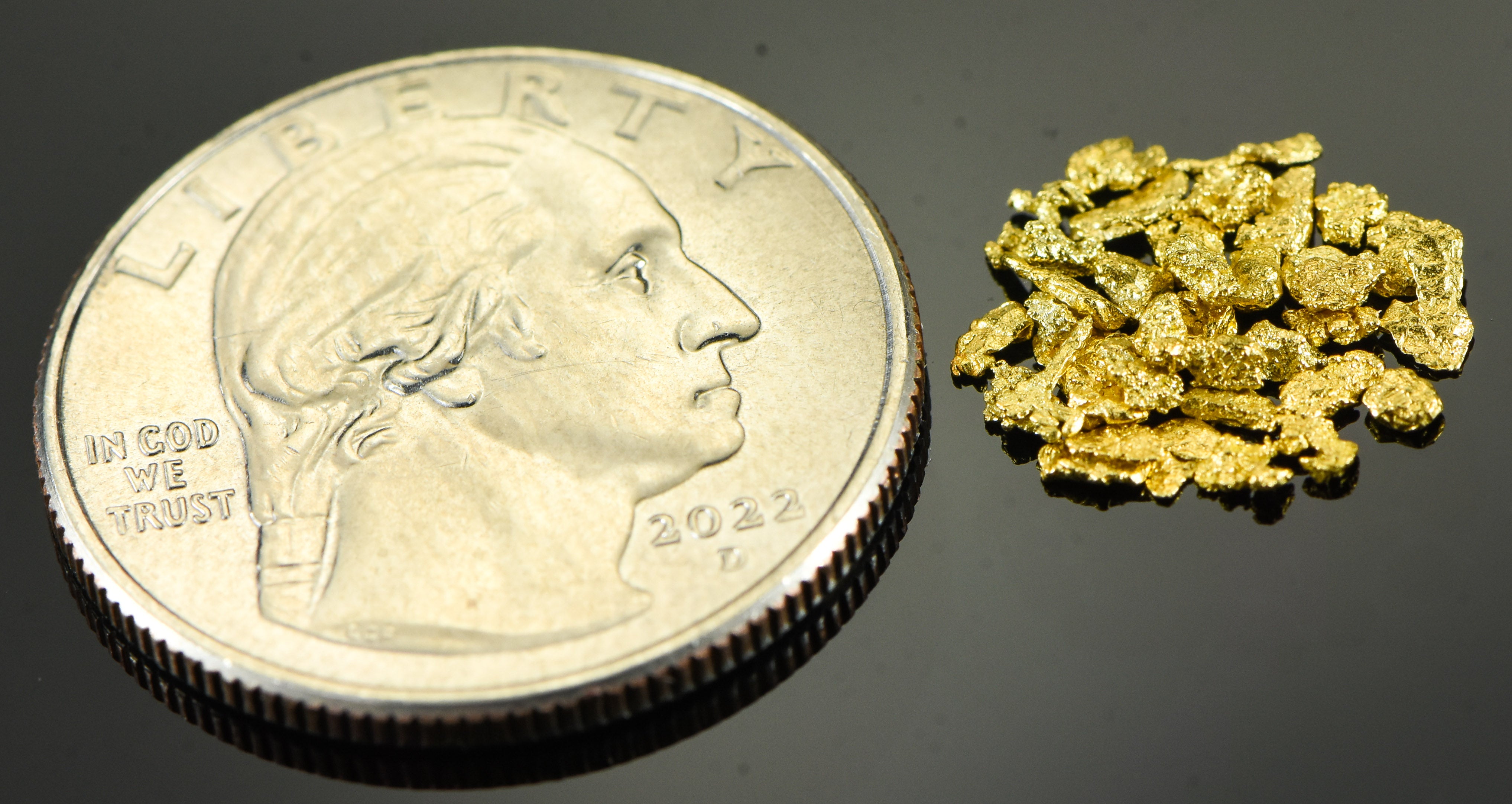 Alaskan Yukon Gold Rush Nuggets 14 Mesh .025 Troy Oz .78 Grams or 1/2 DWT