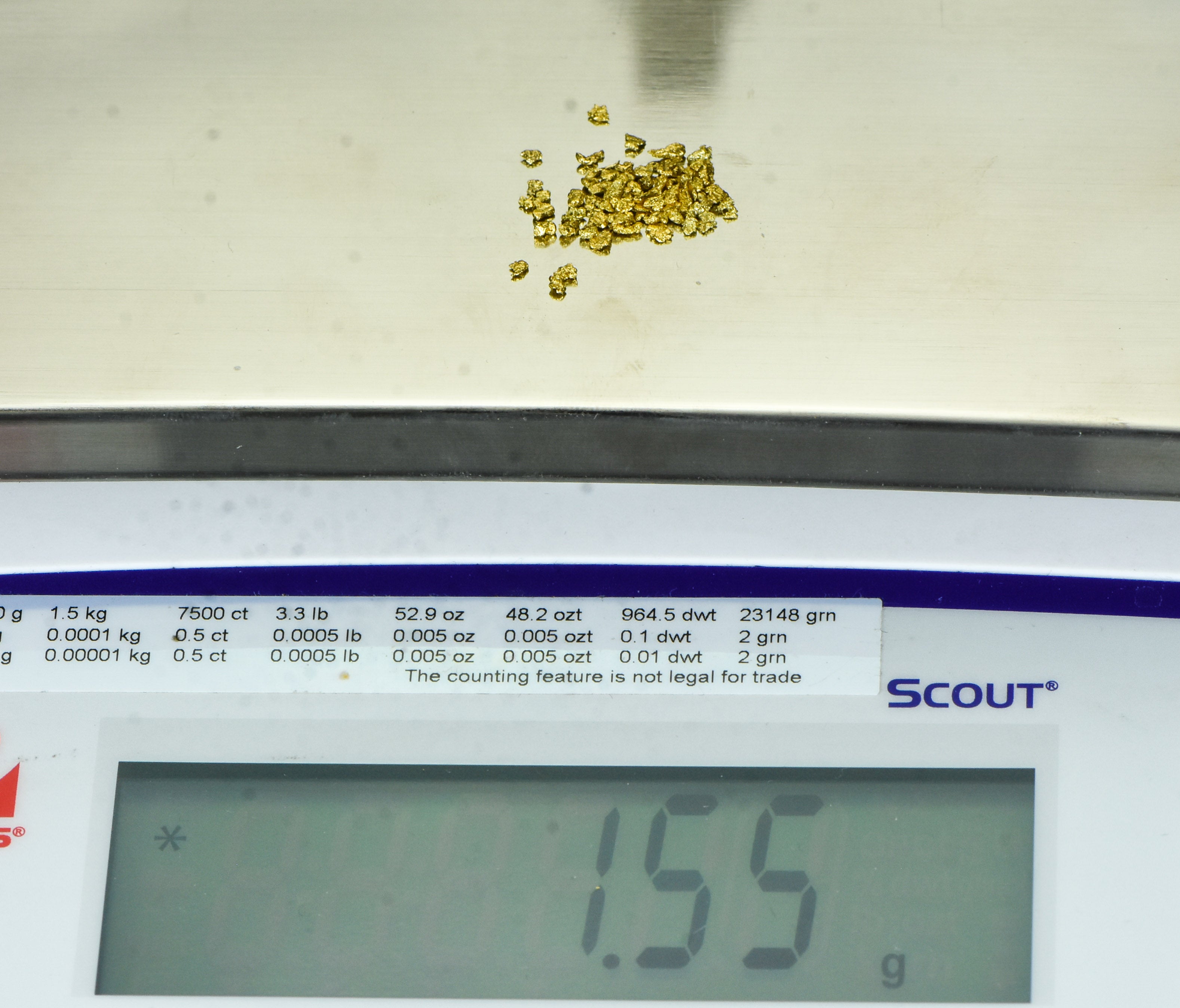 Alaskan Yukon Gold Rush Nuggets 14 Mesh .05 Troy Oz. 1.55 Grams or 1 DWT