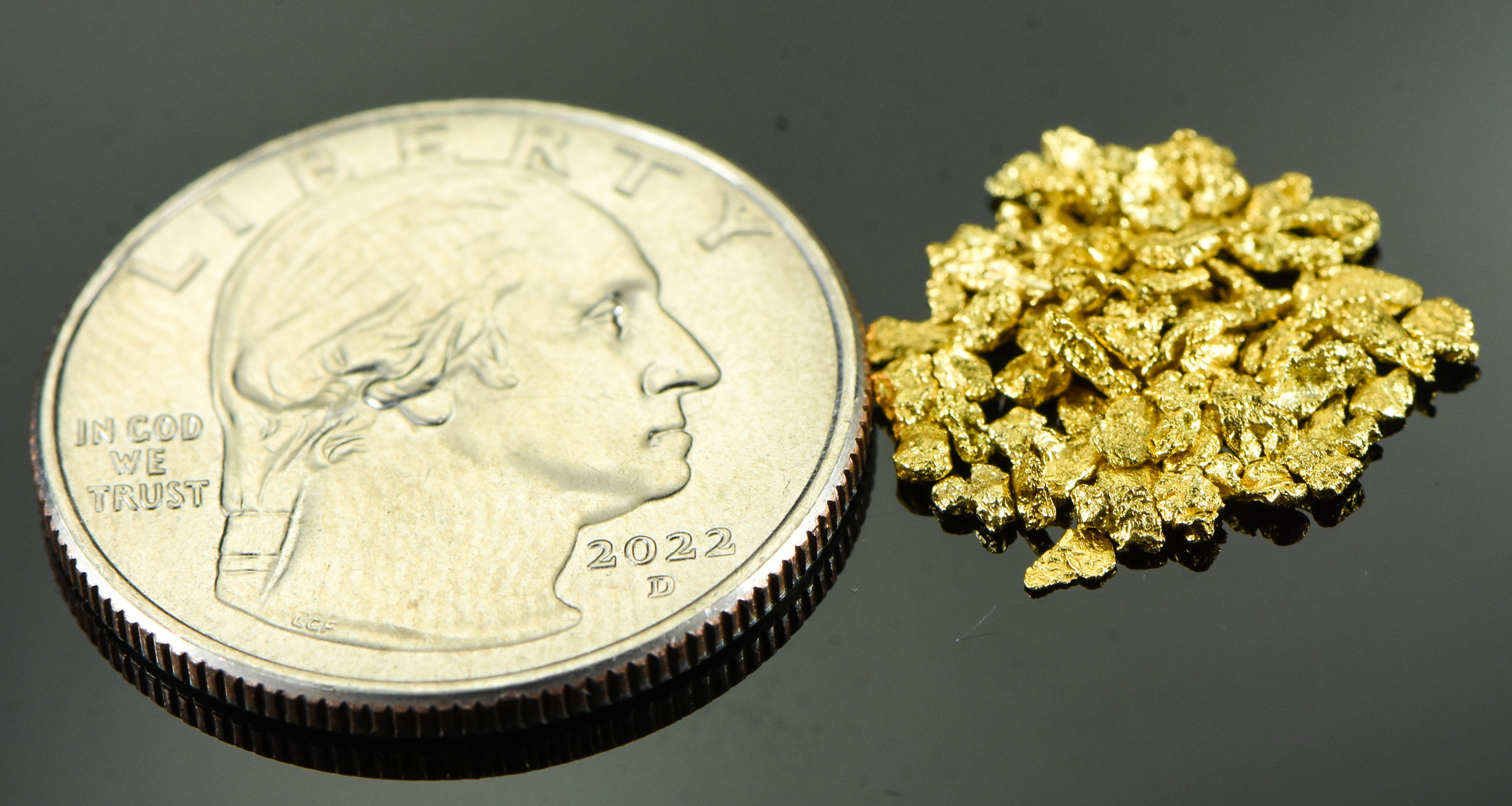 Alaskan Yukon Gold Rush Nuggets 14 Mesh .05 Troy Oz. 1.55 Grams or 1 DWT