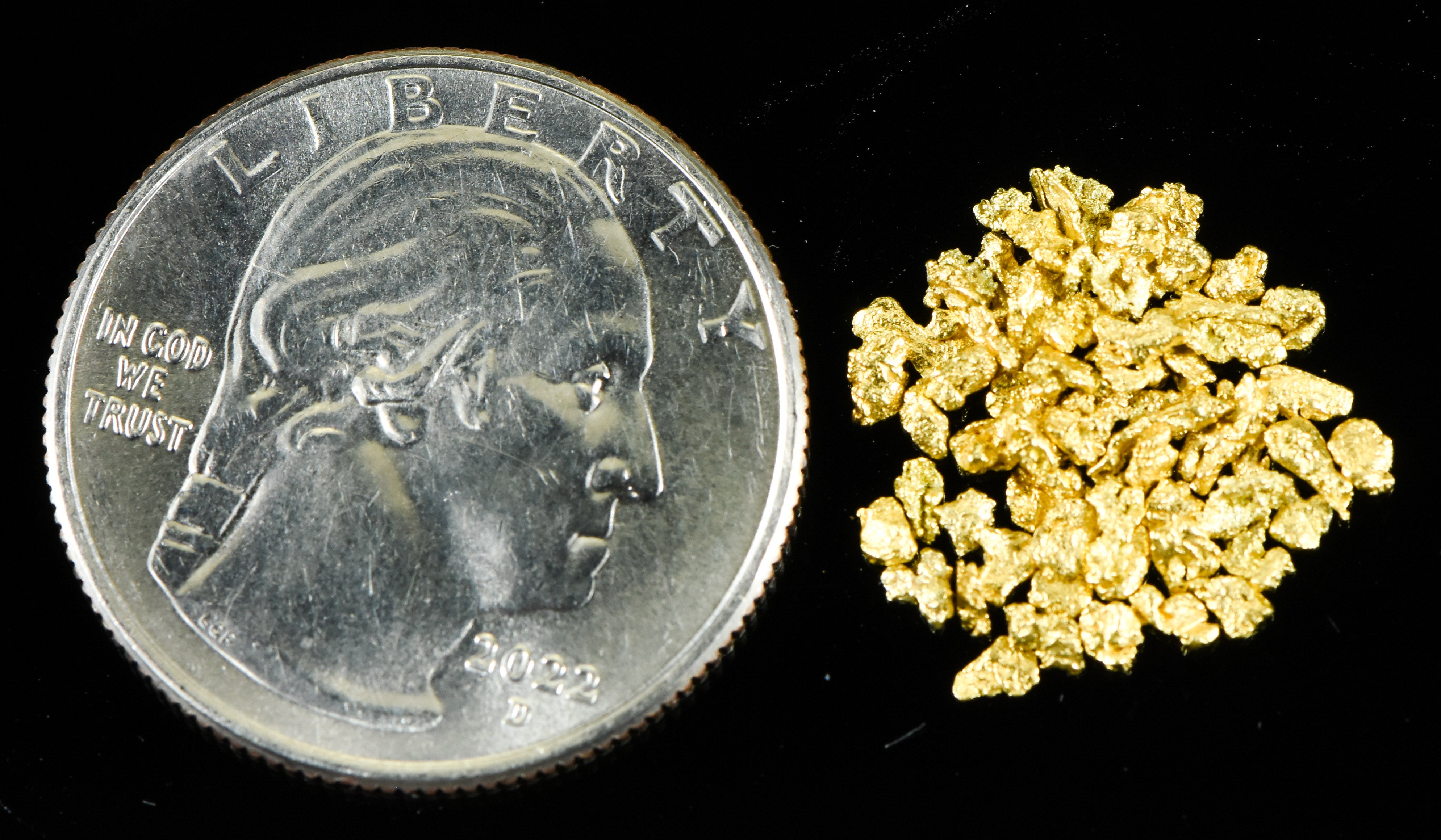 Alaskan Yukon Gold Rush Nuggets 14 Mesh .05 Troy Oz. 1.55 Grams or 1 DWT