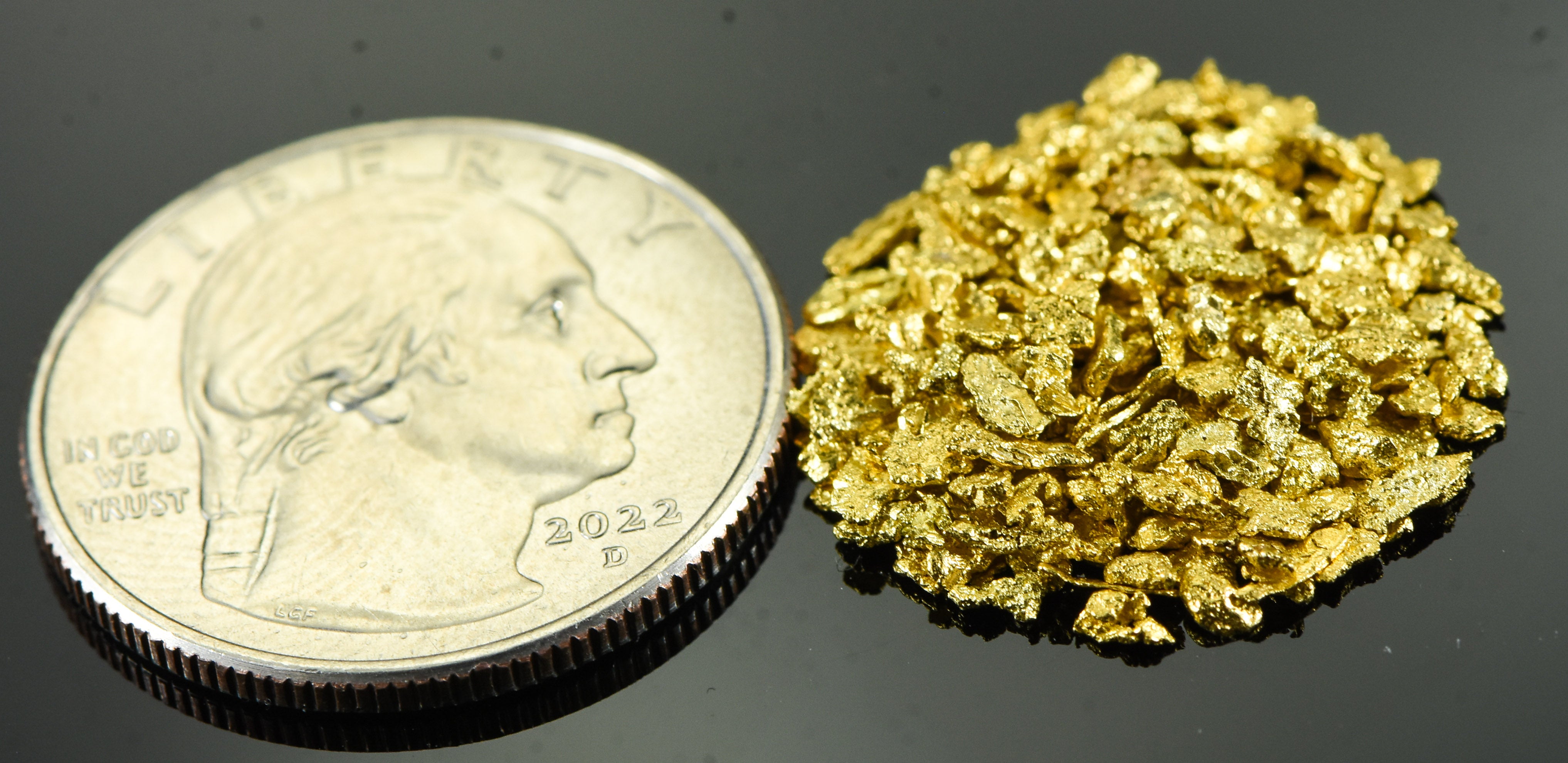 Alaskan Yukon Gold Rush Nuggets 14 Mesh 5 Gram of Fines