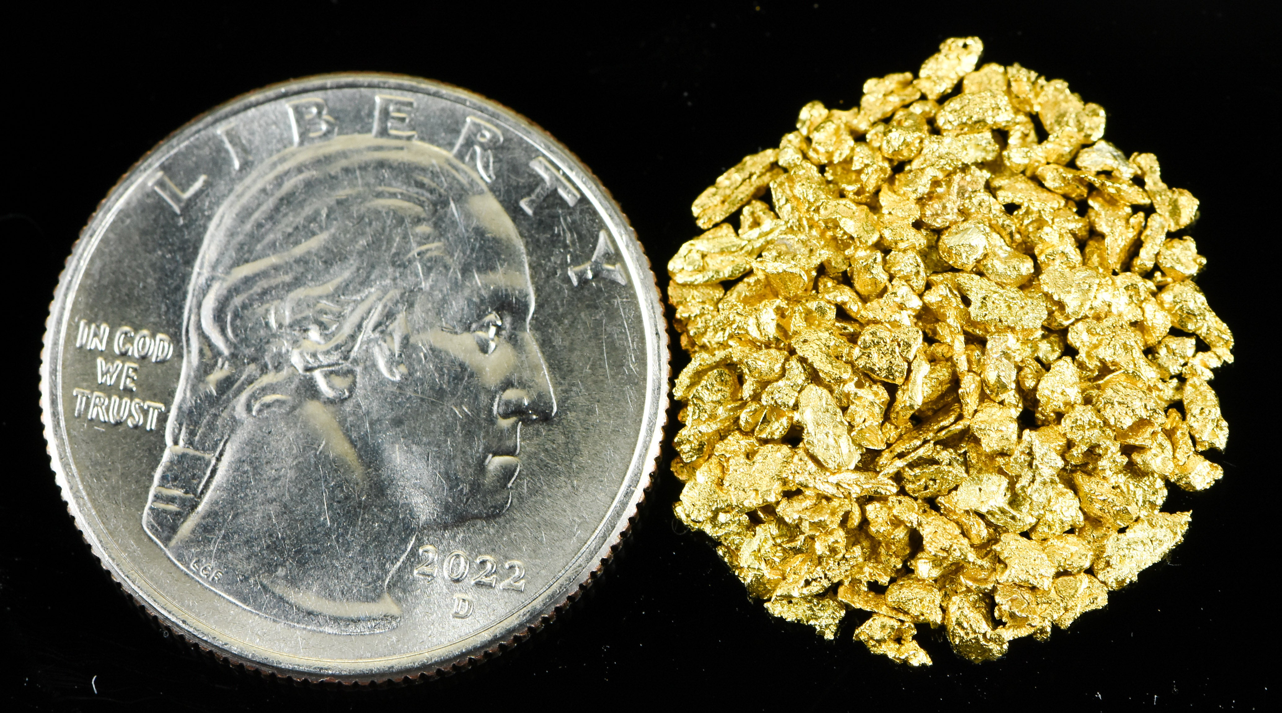 Alaskan Yukon Gold Rush Nuggets 14 Mesh 5 Gram of Fines